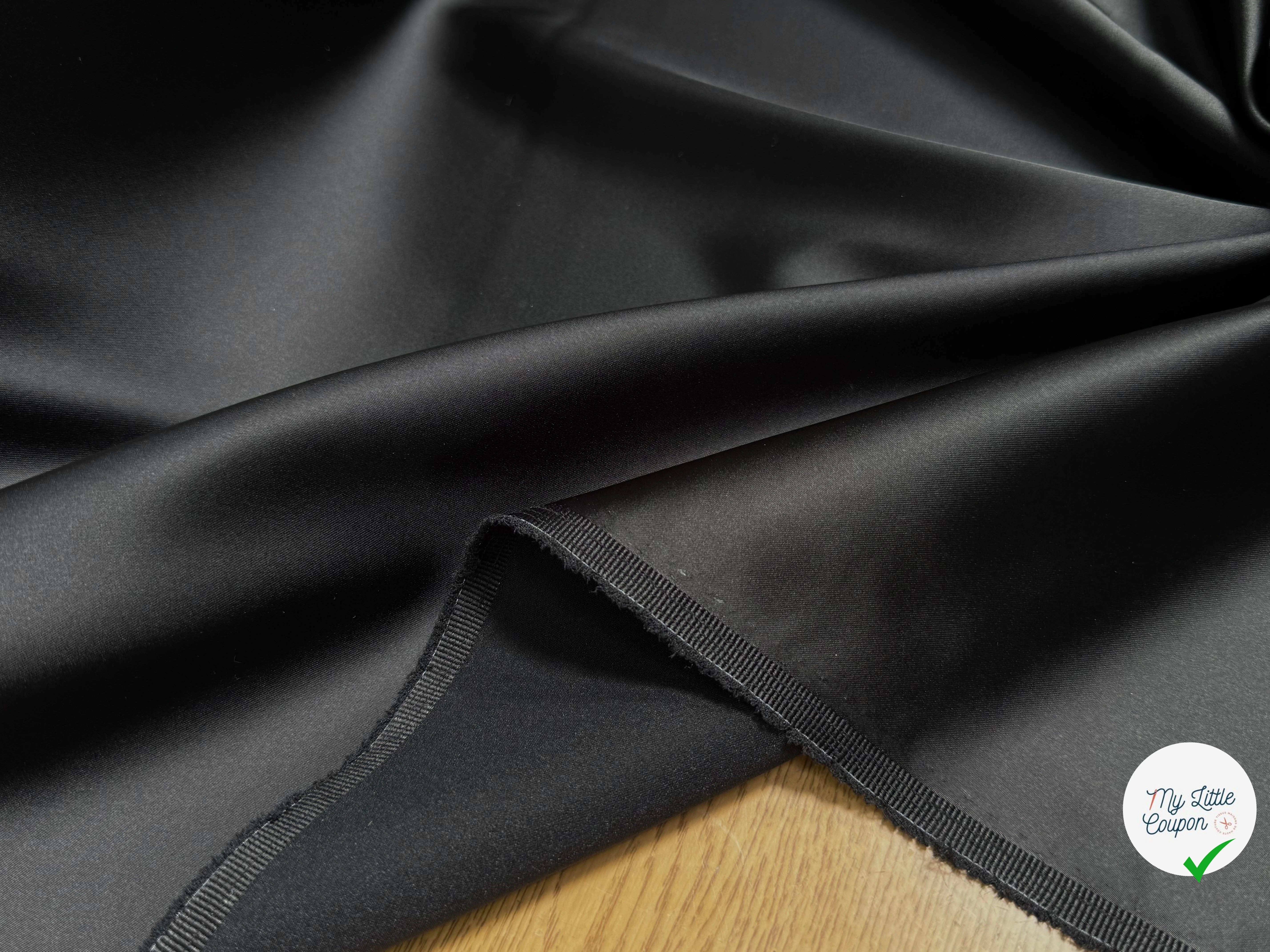 SATIN DUCHESSE BEAU TOMBÉ COUTURE NOIR - My Little Coupon