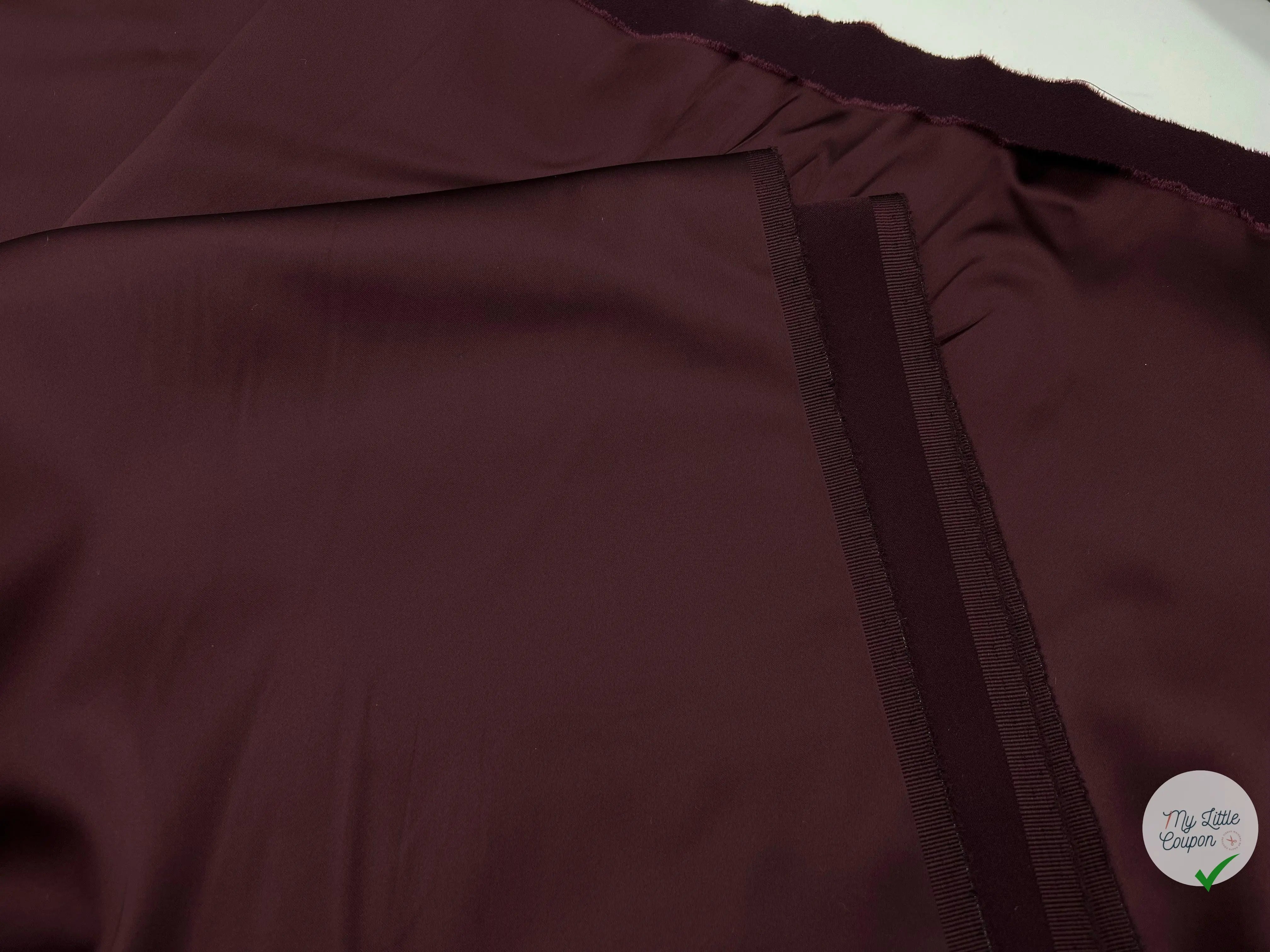 SATIN DUCHESSE EXTENSIBLE BORDEAUX - coupon de tissu de 3 mètres - My Little Coupon - tissu - coudre