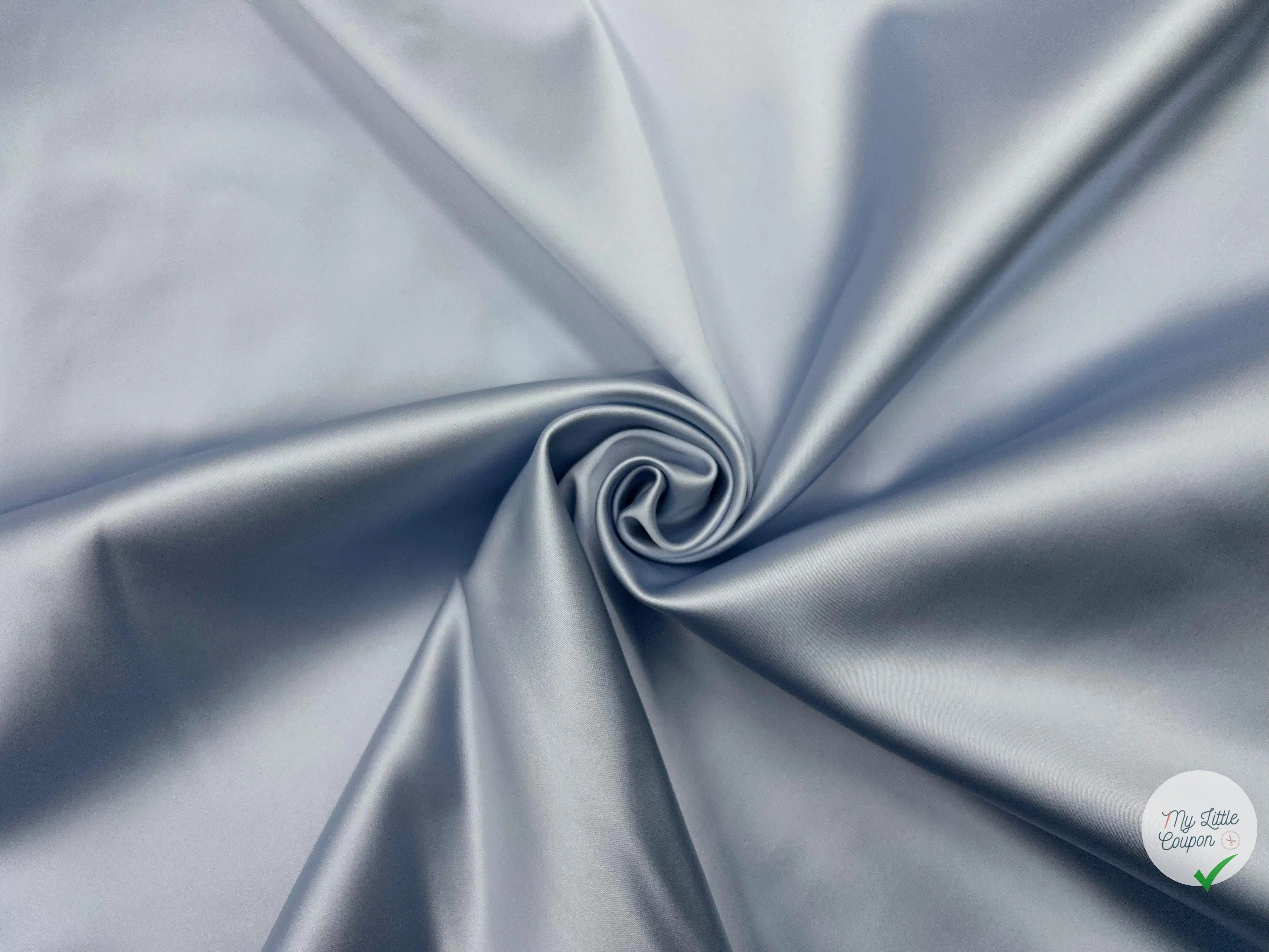 SATIN DUCHESSE EXTENSIBLE GRIS BLEU - My Little Coupon - tissu - coudre