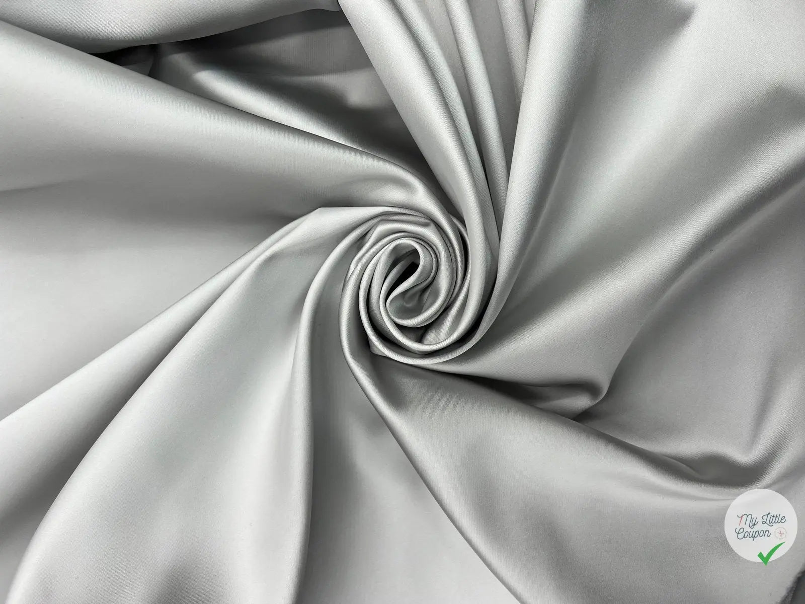 SATIN DUCHESSE EXTENSIBLE GRIS METAL - My Little Coupon - tissu - coudre