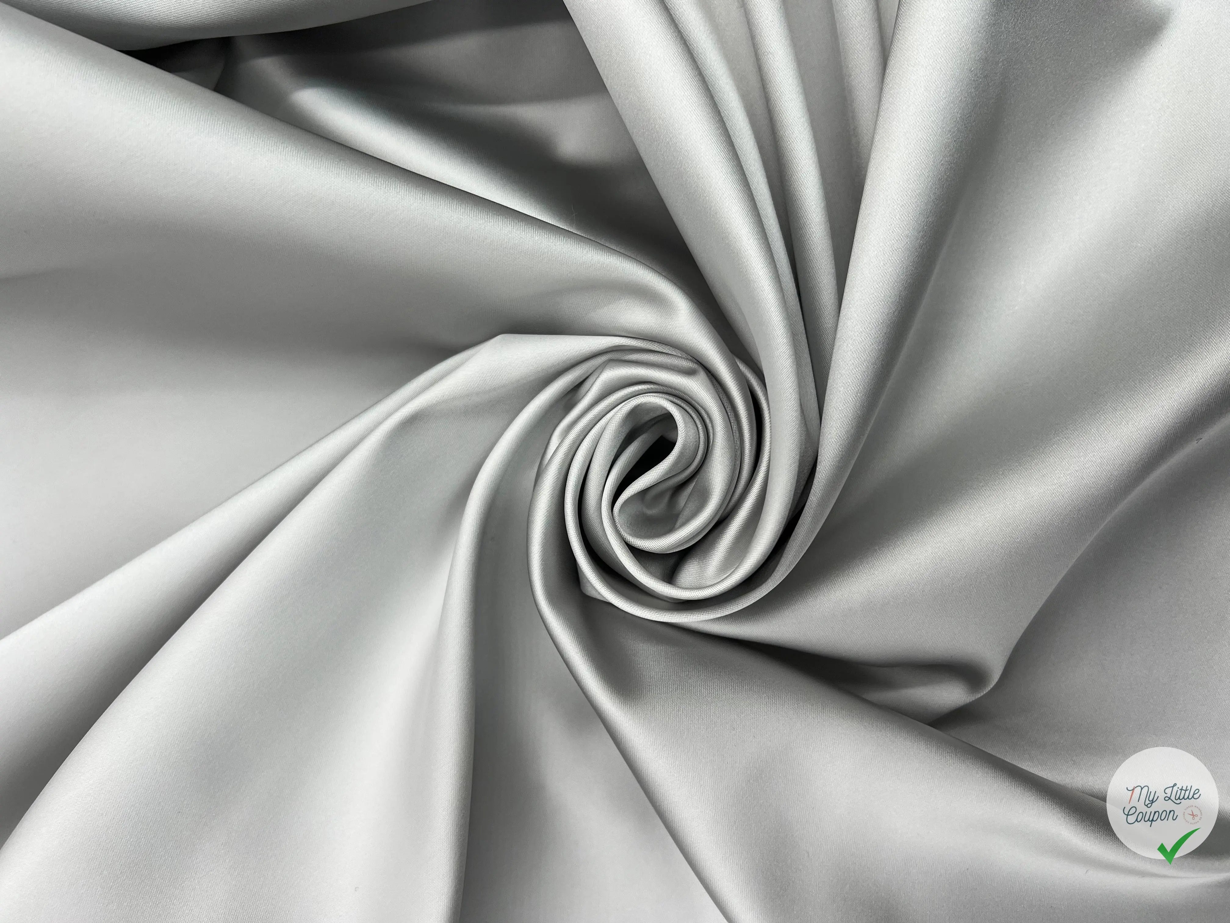 SATIN DUCHESSE EXTENSIBLE GRIS METAL laize de 135cm - coupon de tissu de 3 mètres - My Little Coupon - tissu - coudre