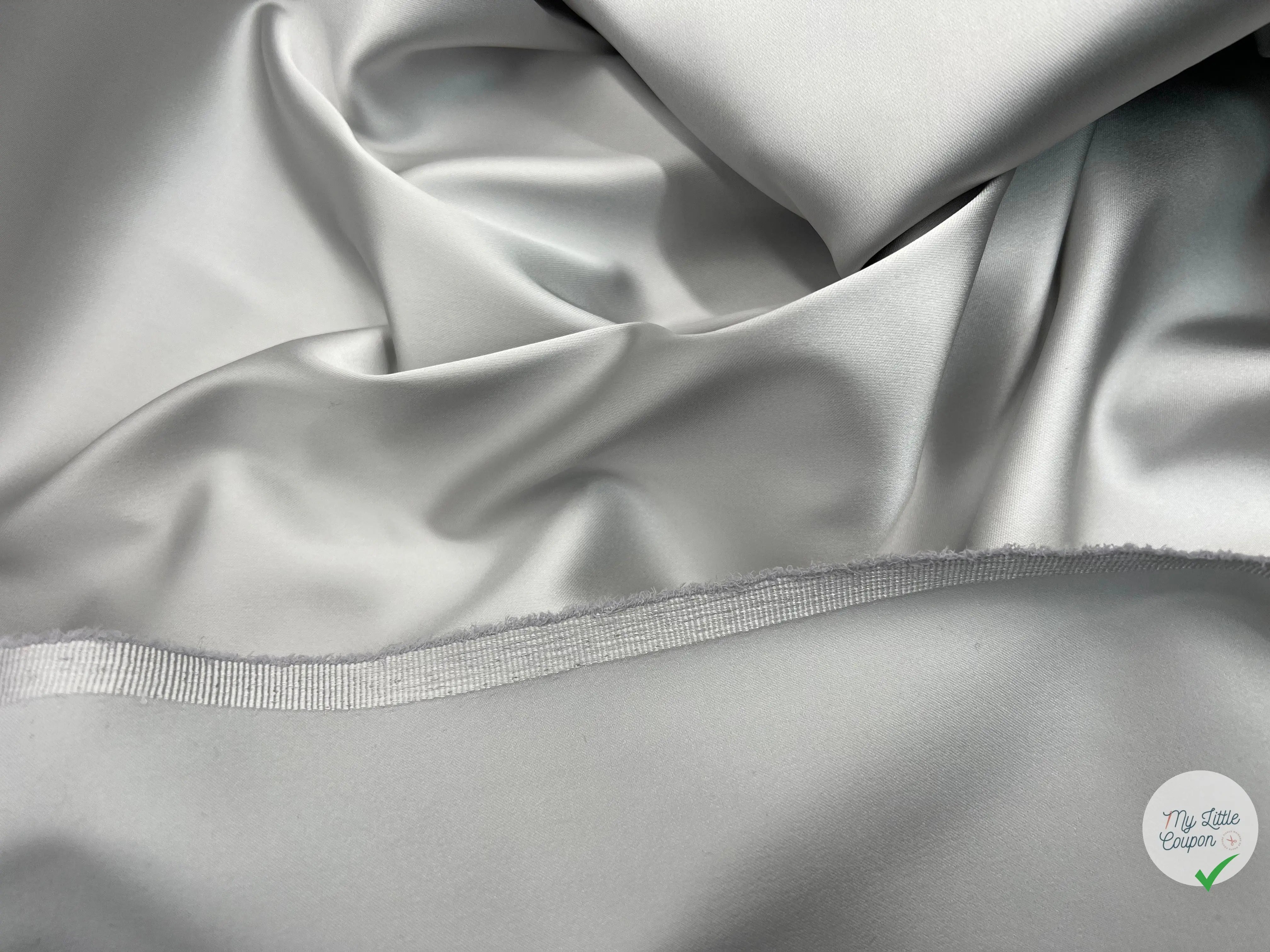 SATIN DUCHESSE EXTENSIBLE GRIS METAL laize de 135cm - coupon de tissu de 3 mètres - My Little Coupon - tissu - coudre