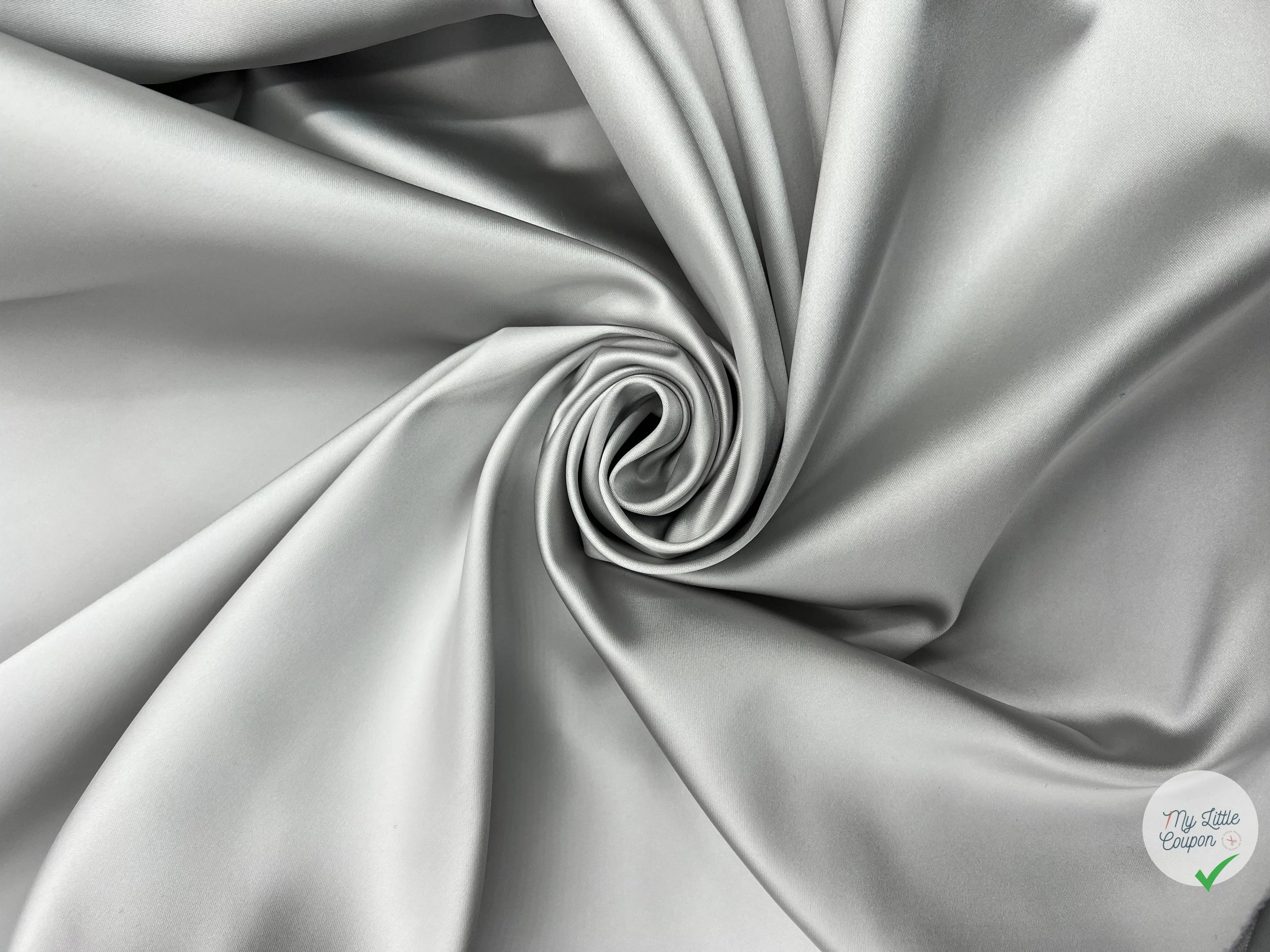 SATIN DUCHESSE EXTENSIBLE GRIS METAL laize de 135cm - coupon de tissu de 3 mètres - My Little Coupon - tissu - coudre