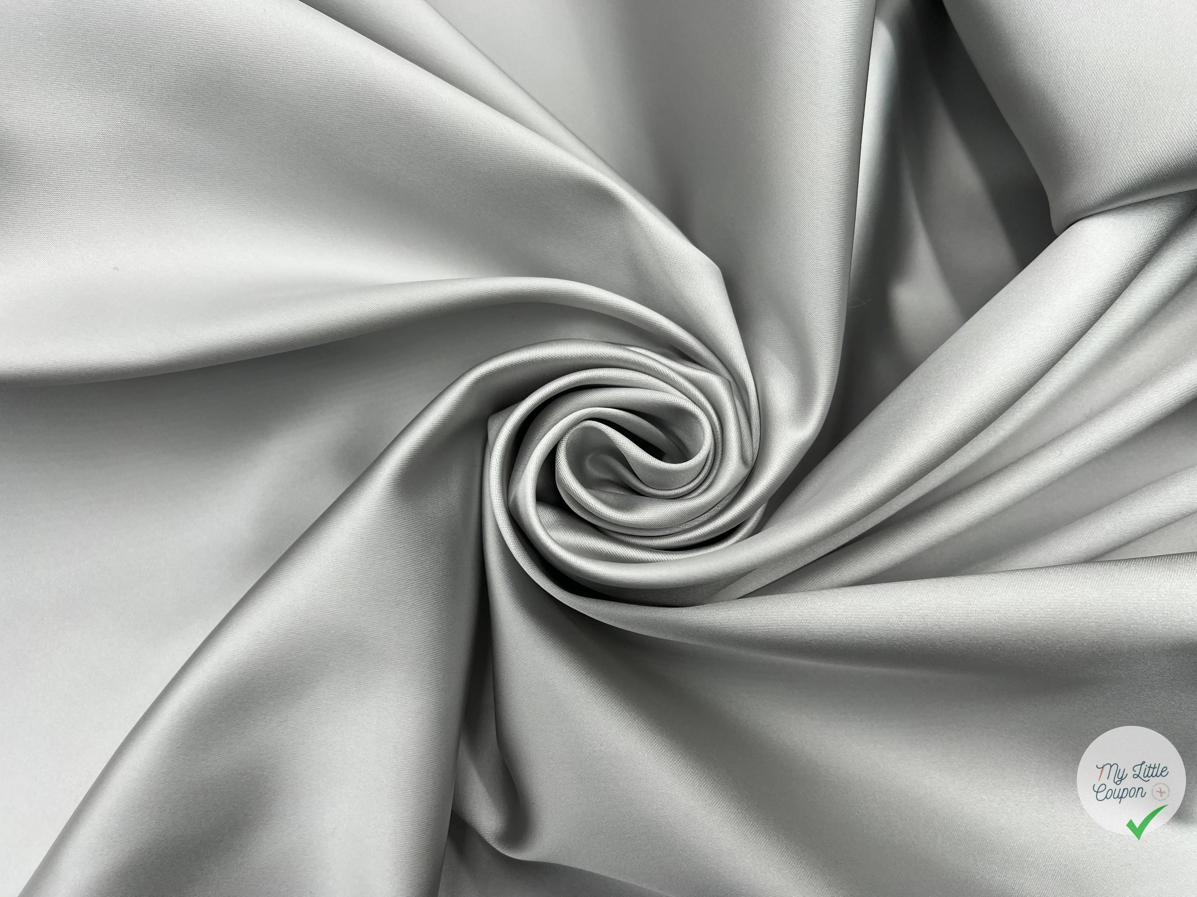 SATIN DUCHESSE EXTENSIBLE GRIS METAL laize de 135cm - coupon de tissu de 3 mètres - My Little Coupon - tissu - coudre