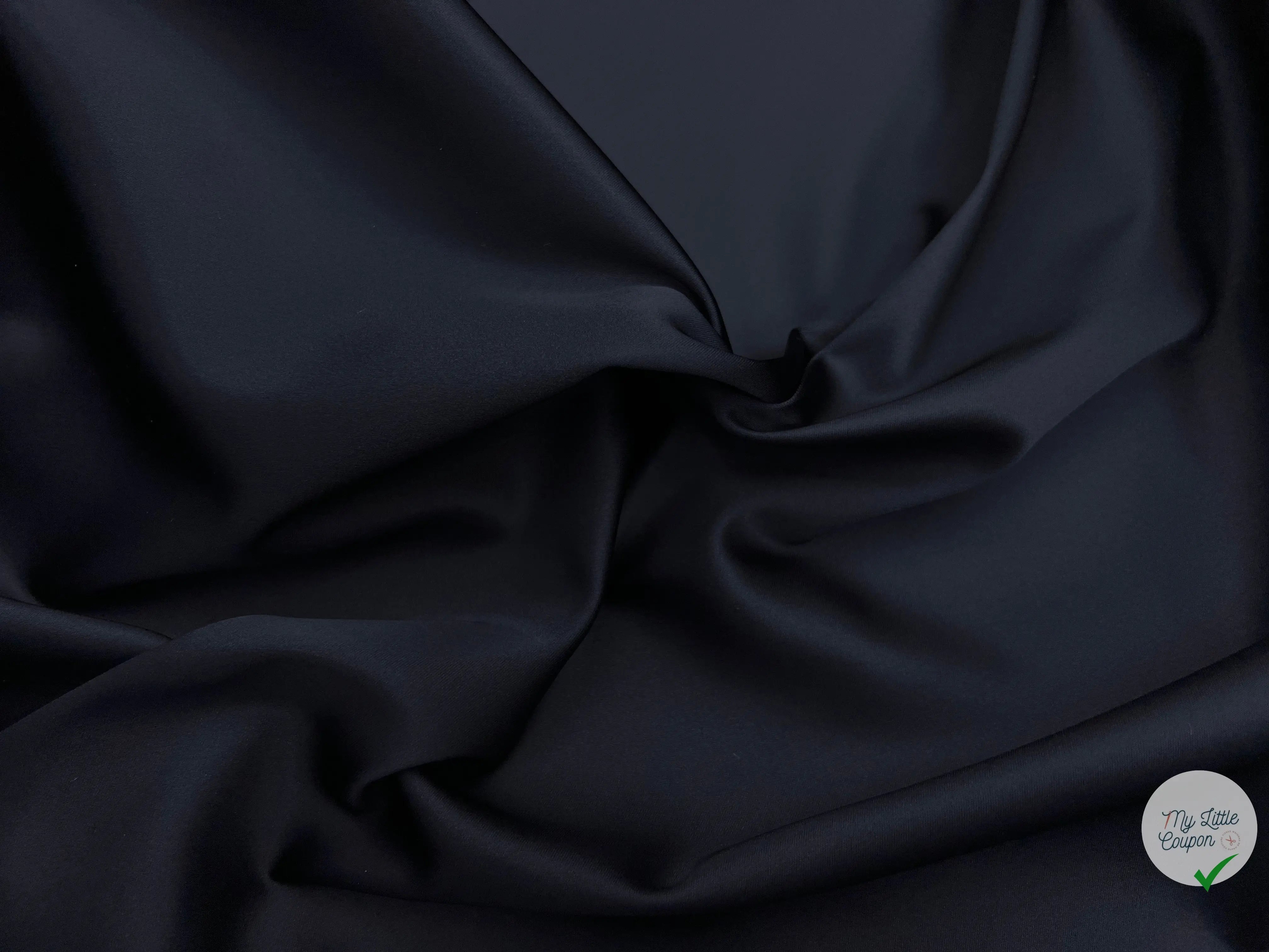 SATIN DUCHESSE EXTENSIBLE MARINE - My Little Coupon - tissu - coudre