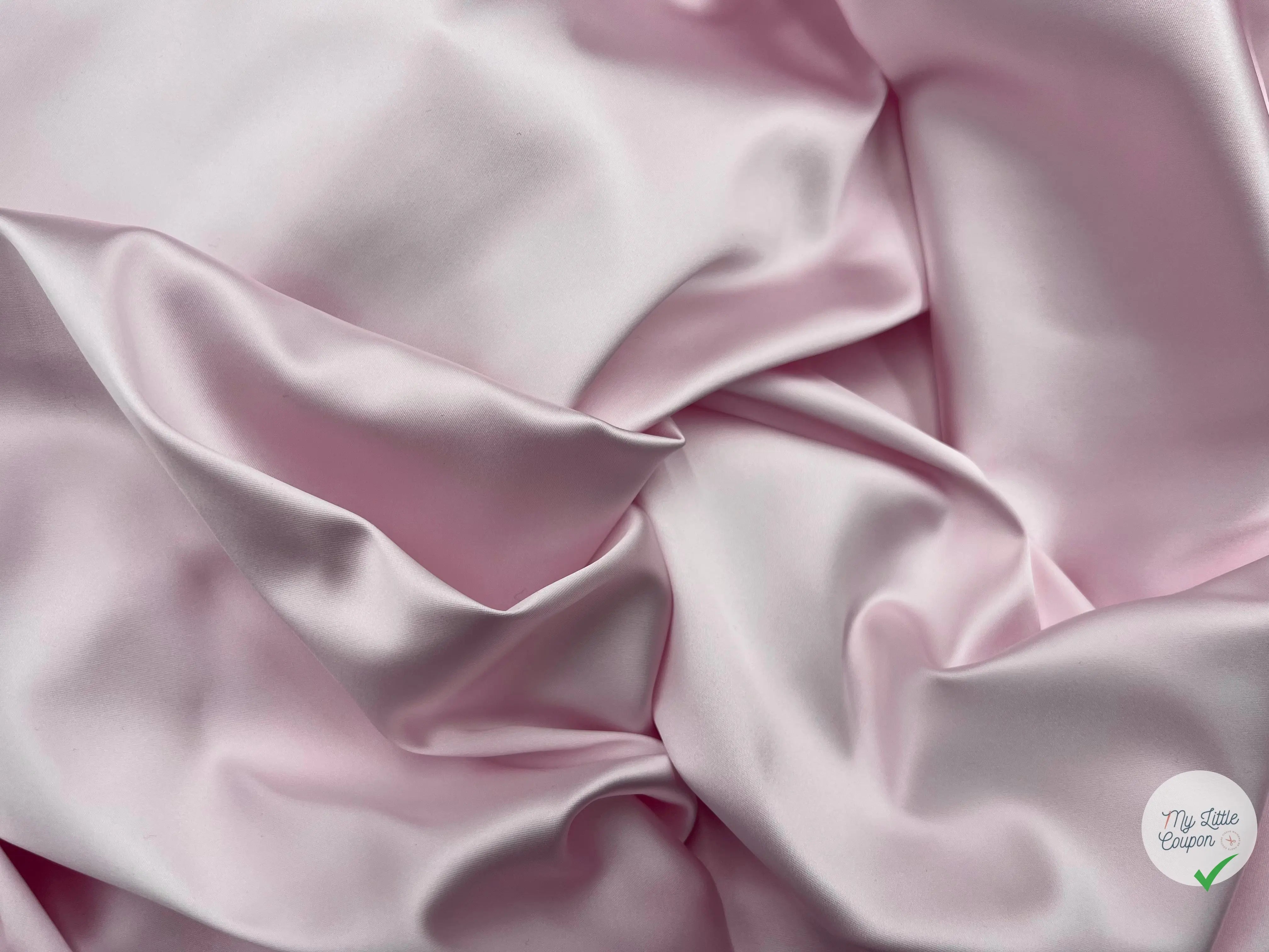 SATIN DUCHESSE EXTENSIBLE ROSE JOLI PÂLE - My Little Coupon - tissu - coudre