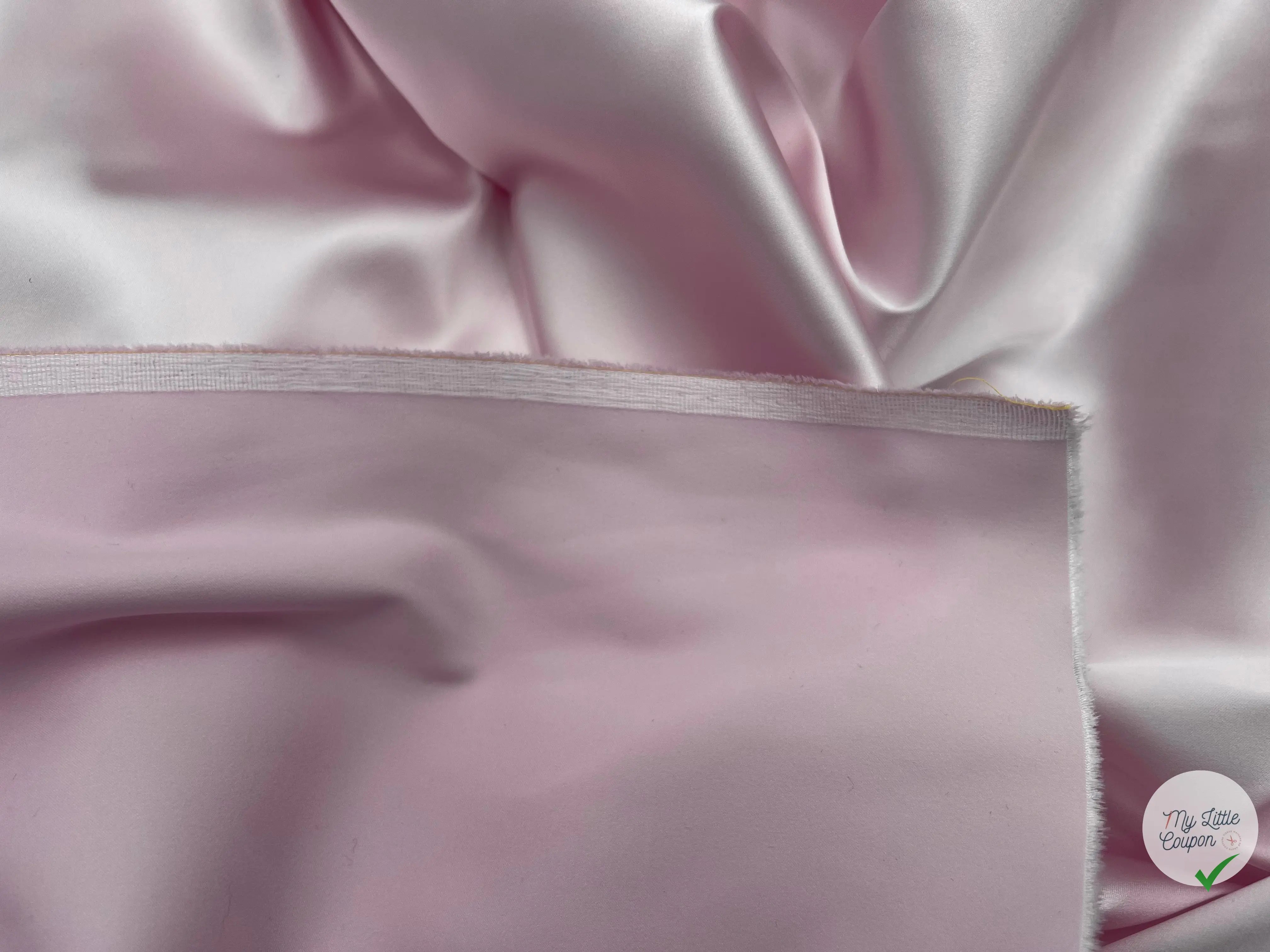SATIN DUCHESSE EXTENSIBLE ROSE JOLI PÂLE - My Little Coupon - tissu - coudre