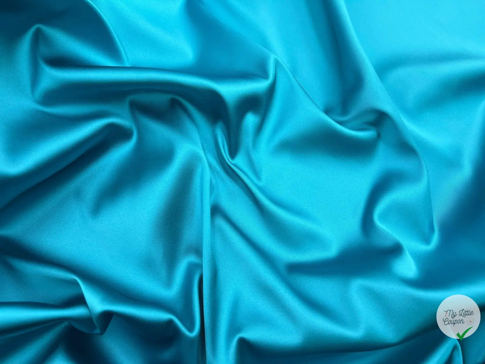 SATIN DUCHESSE EXTENSIBLE TURQUOISE - My Little Coupon - tissu - coudre