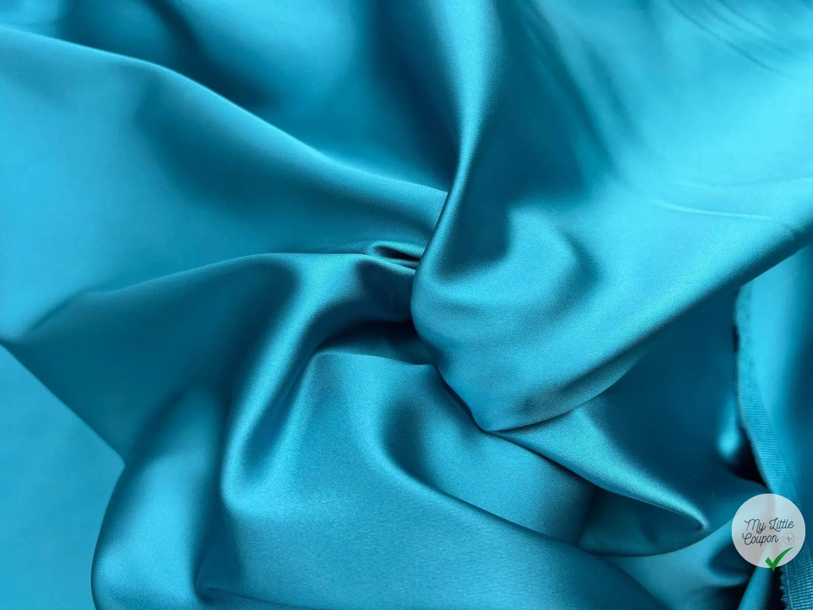 SATIN DUCHESSE EXTENSIBLE TURQUOISE laize 135cm - My Little Coupon - tissu - coudre