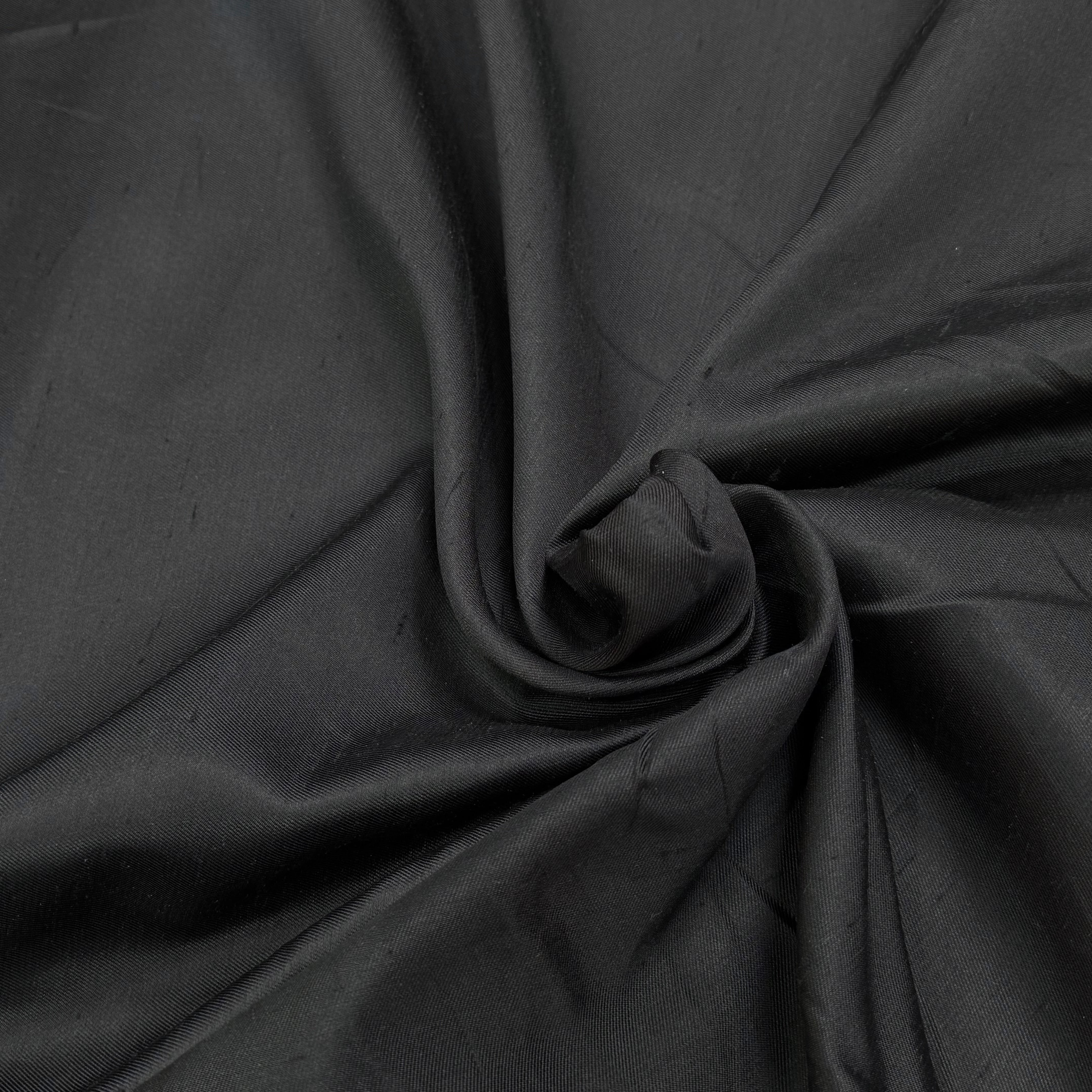 SATIN DUCHESSE TEXTURÉ NOIR 100% SOIE - My Little Coupon