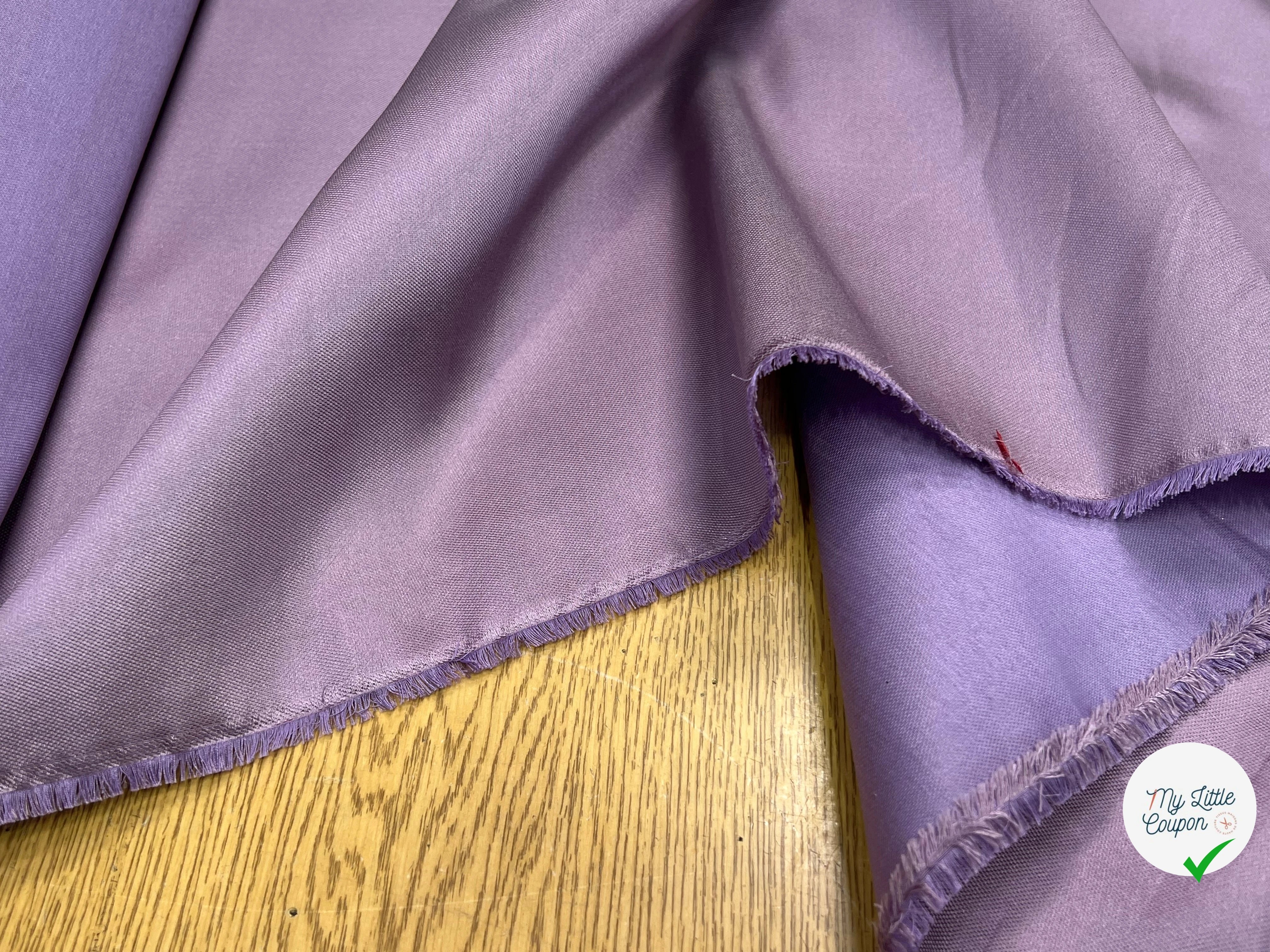 SATIN DUCHESSE TEXTURÉE SOIE COTON LAVANDE - My Little Coupon