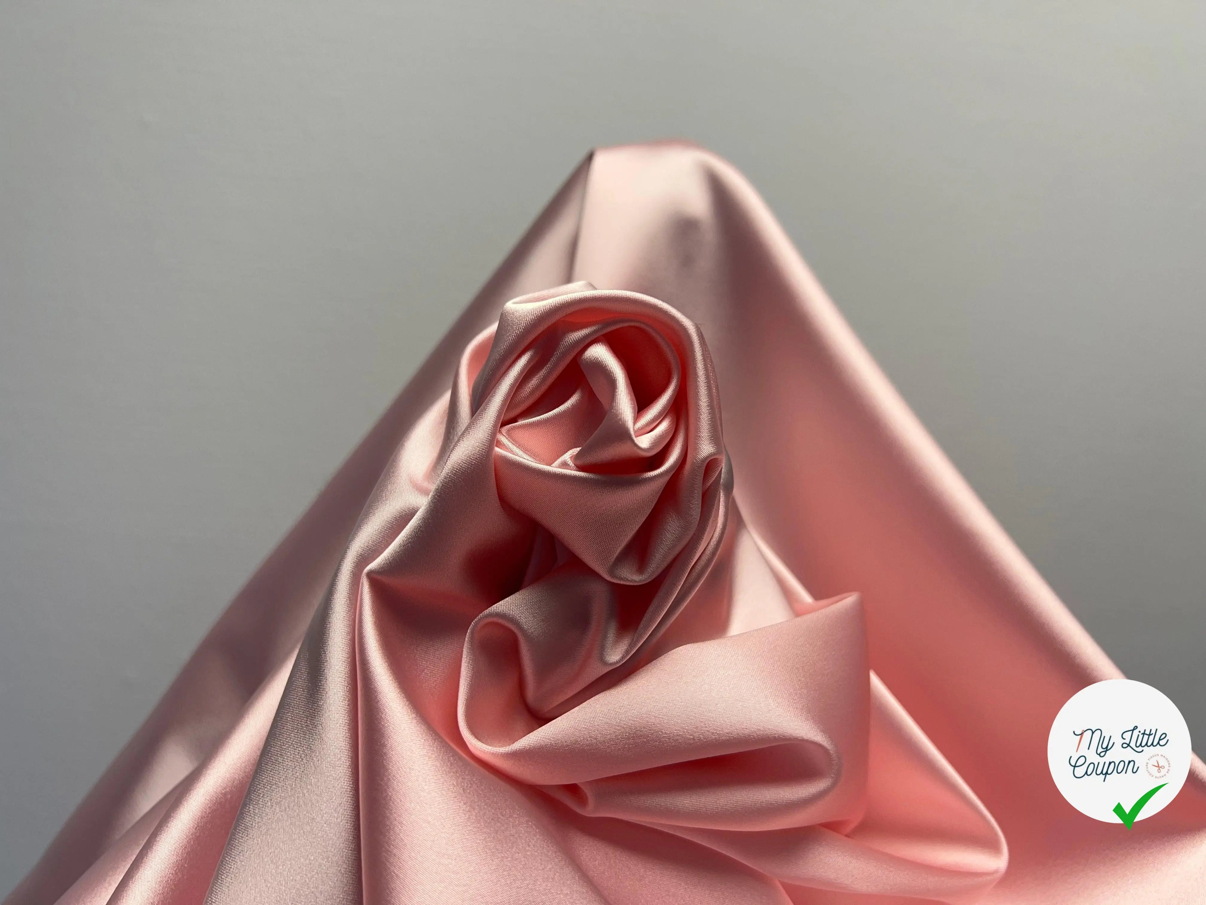 SATIN EXTENSIBLE GREENCEL LYONNAIS ROSE DRAGÉE - My Little Coupon - tissu - coudre