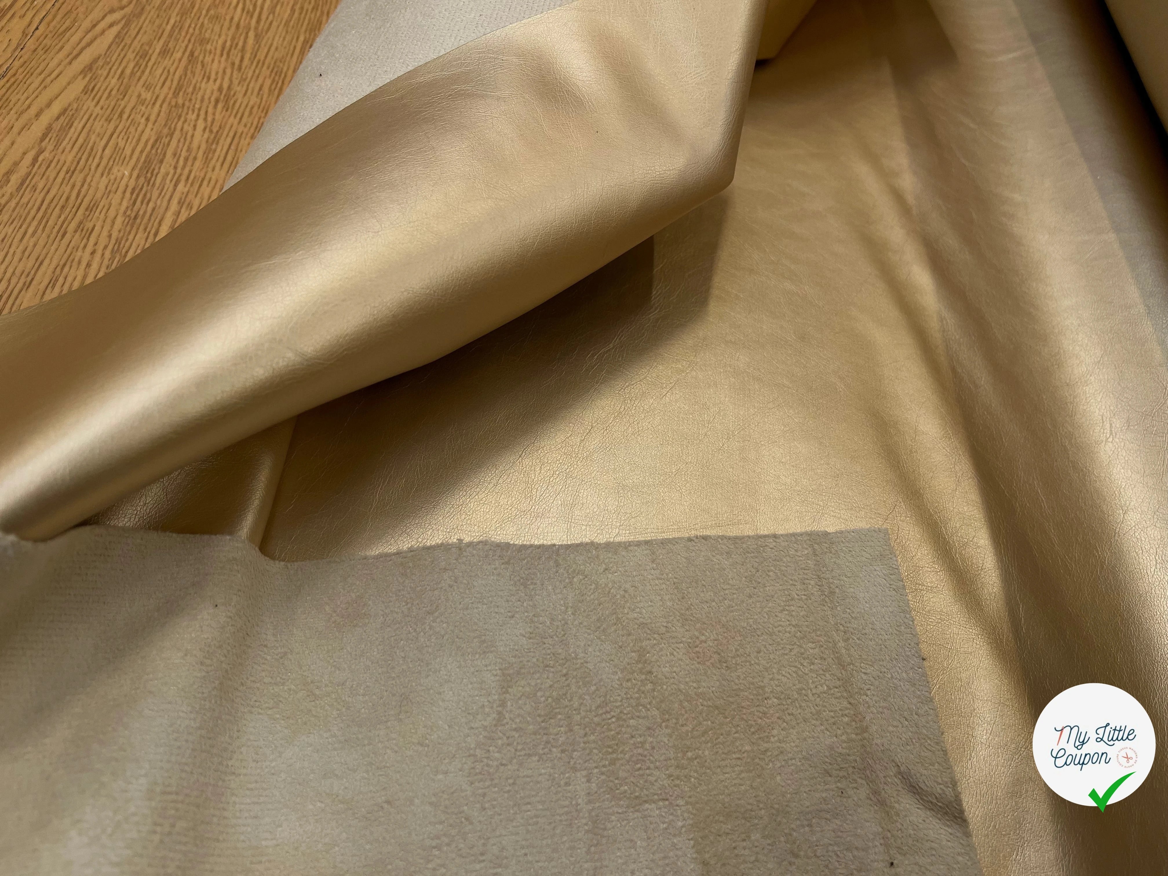 SATIN FAUX CUIR GOLD ENVERS TOUT DOUX BEIGE - My Little Coupon