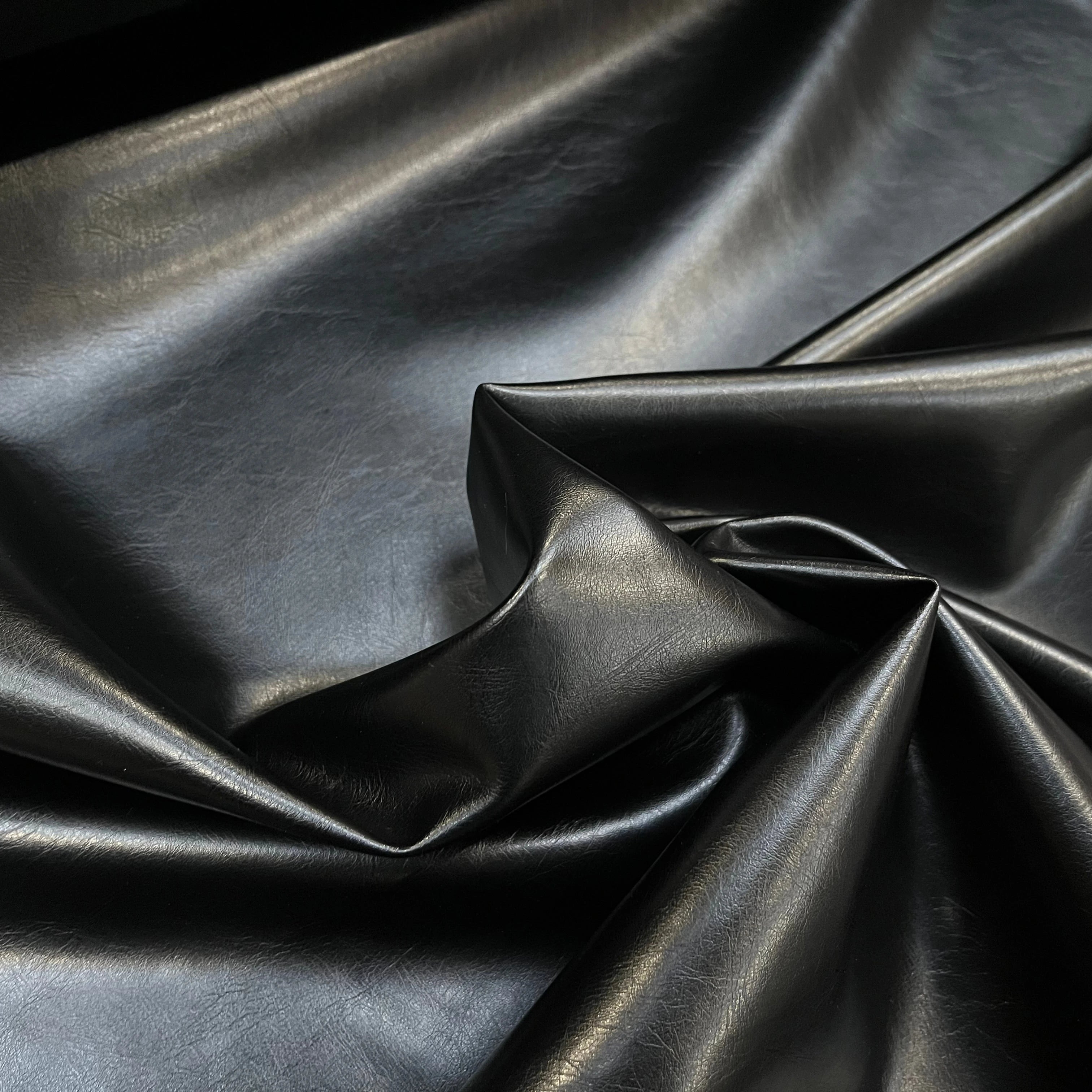 SATIN FAUX CUIR NOIR ENVERS TOUT DOUX NOIR - My Little Coupon