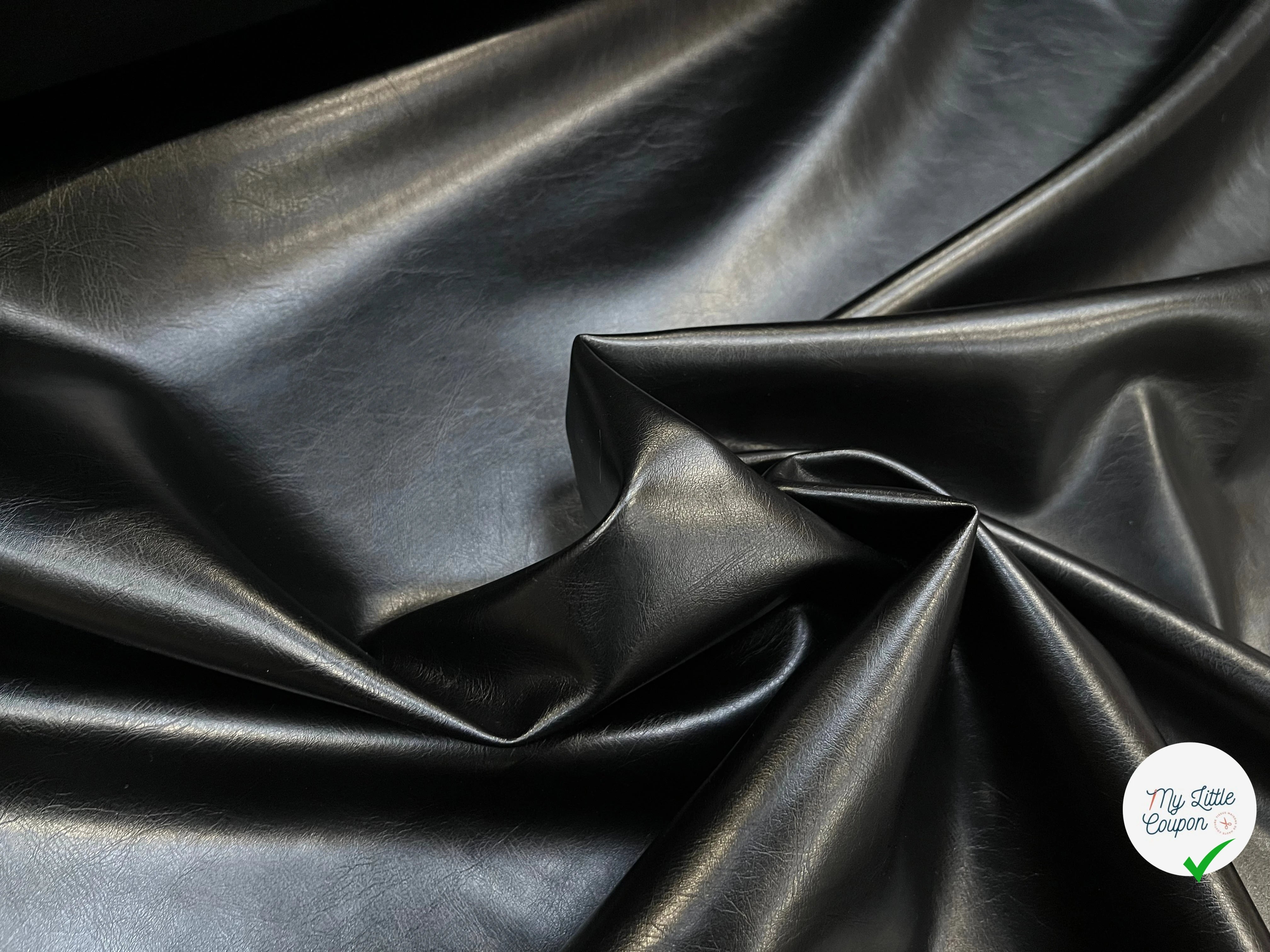 SATIN FAUX CUIR NOIR ENVERS TOUT DOUX NOIR - My Little Coupon