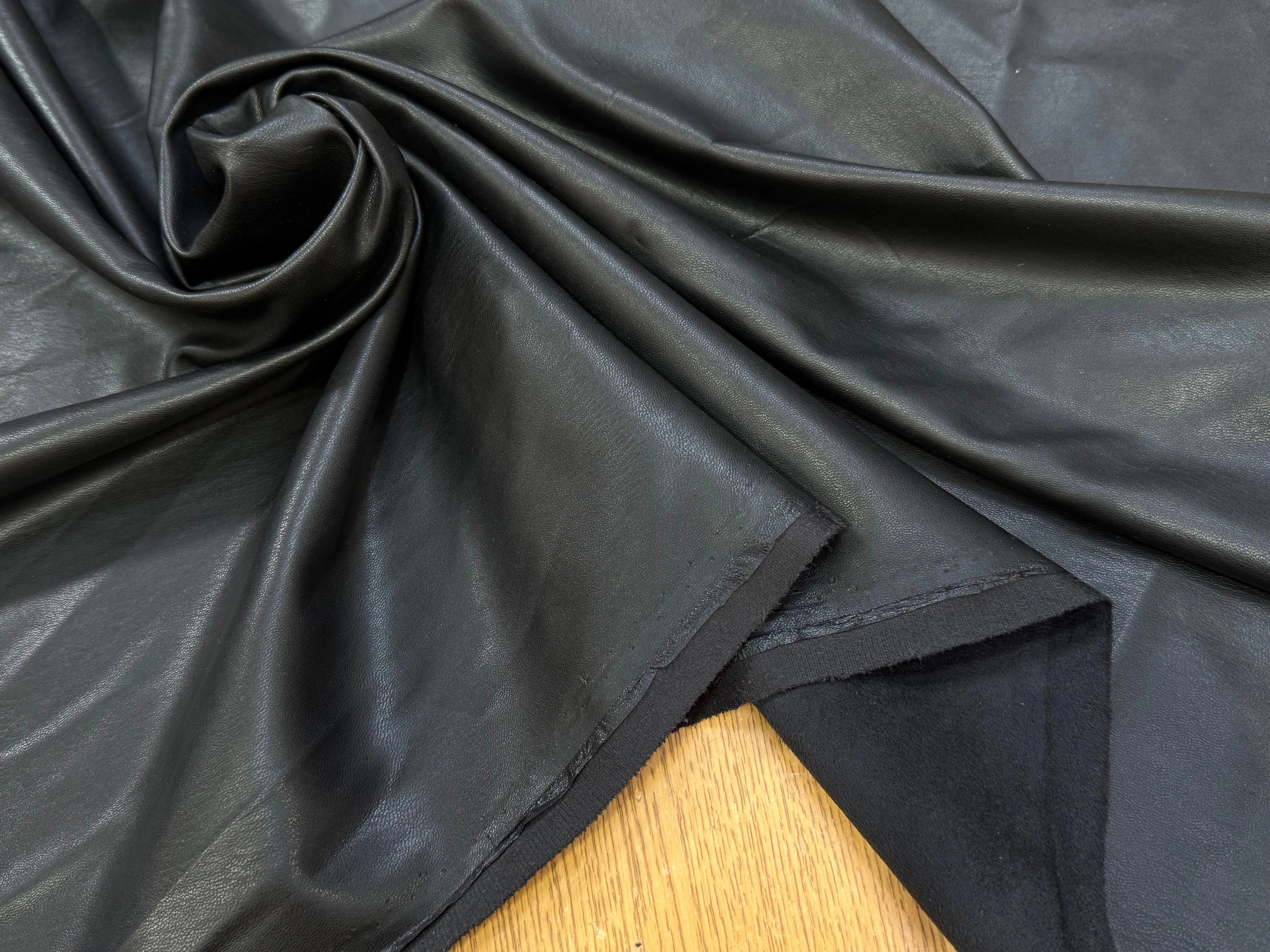 SATIN FAUX CUIR SOUPLE NOIR STRETCH - My Little Coupon