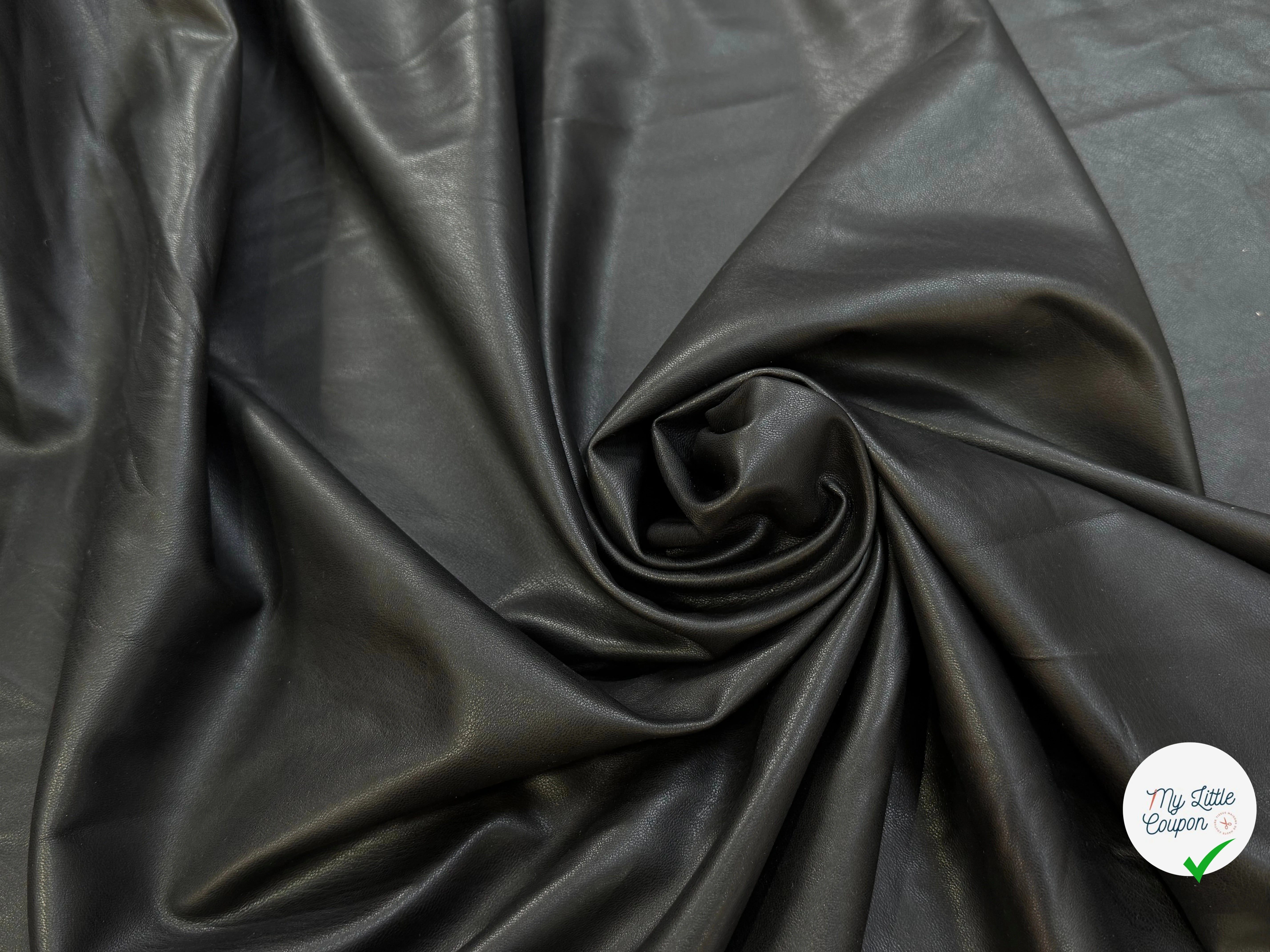 SATIN FAUX CUIR SOUPLE NOIR STRETCH - My Little Coupon