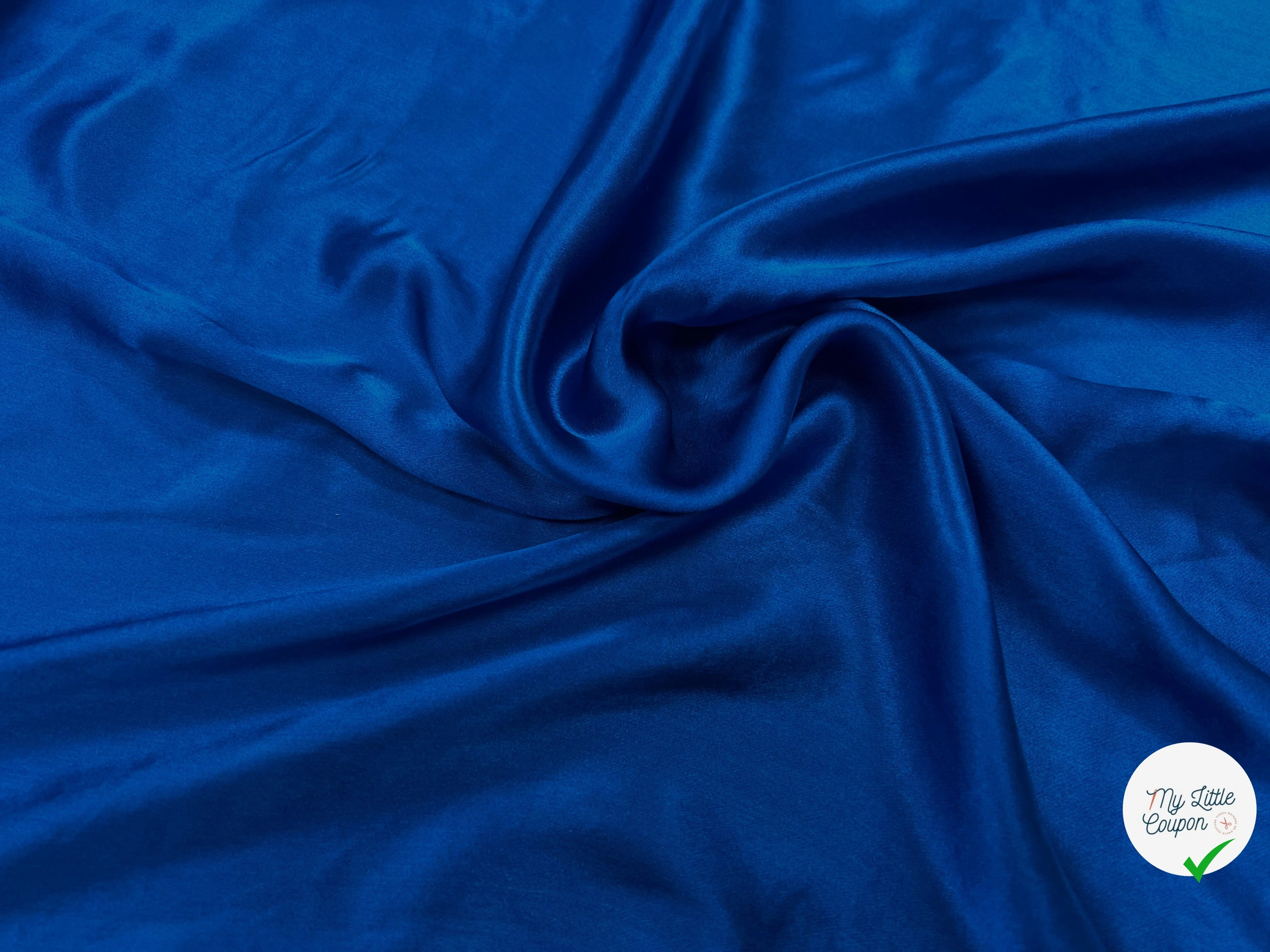 SATIN FLUIDE BLEU POLYESTER 150CM - My Little Coupon