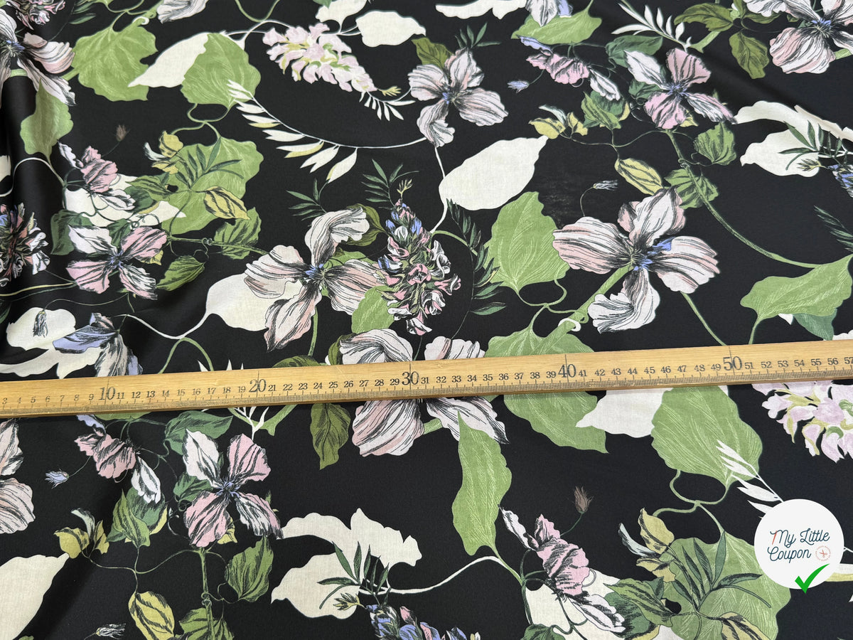 SATIN FLUIDE FOND NOIR SAVANE VERTE MULTICO CHIC - My Little Coupon