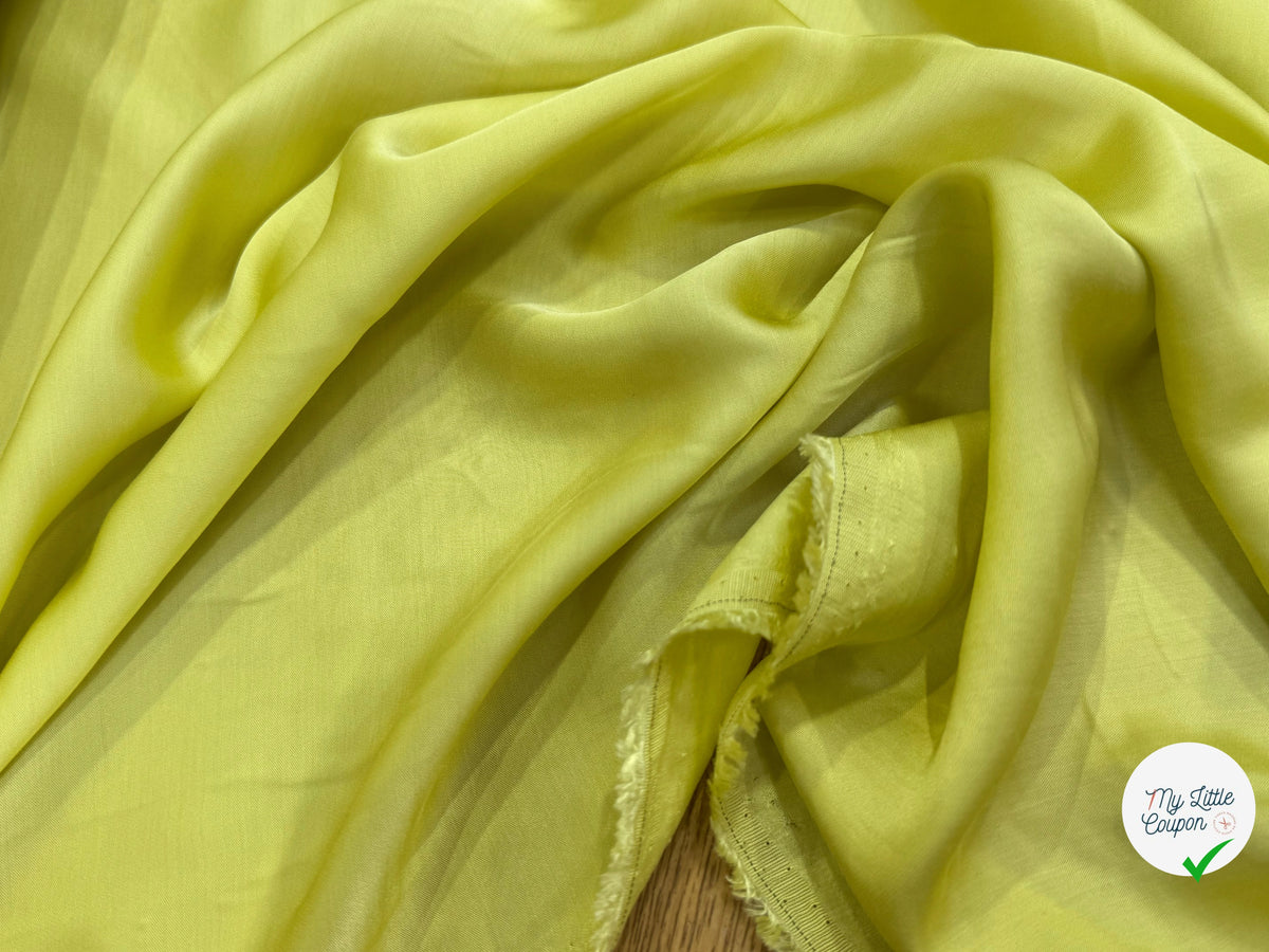 SATIN FLUIDE JAUNE LEMON 100% VISCOSE FROIDE TOUCHER AGRÉABLE - My Little Coupon