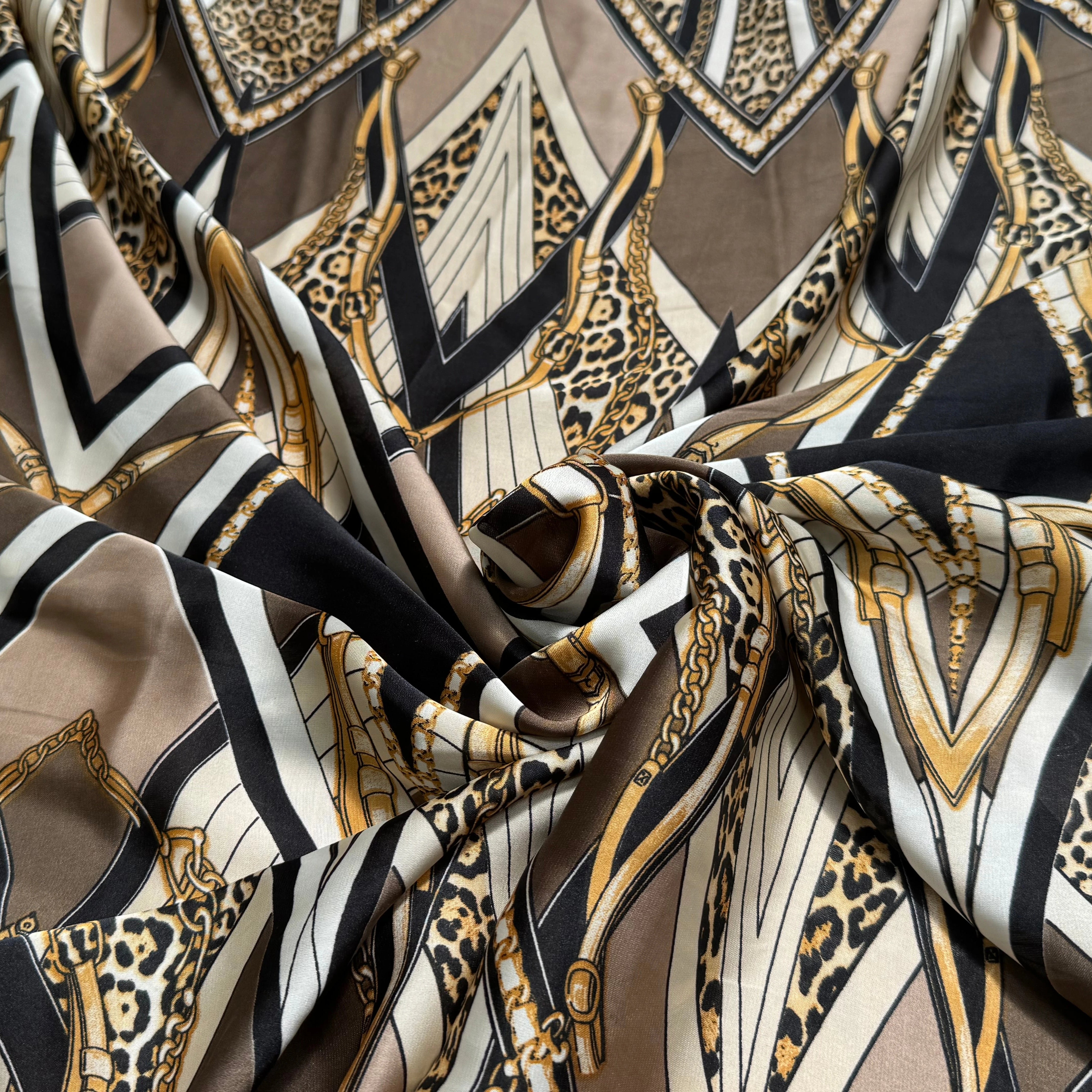 SATIN FLUIDE STYLE BAROQUE MARRON DORÉ - My Little Coupon
