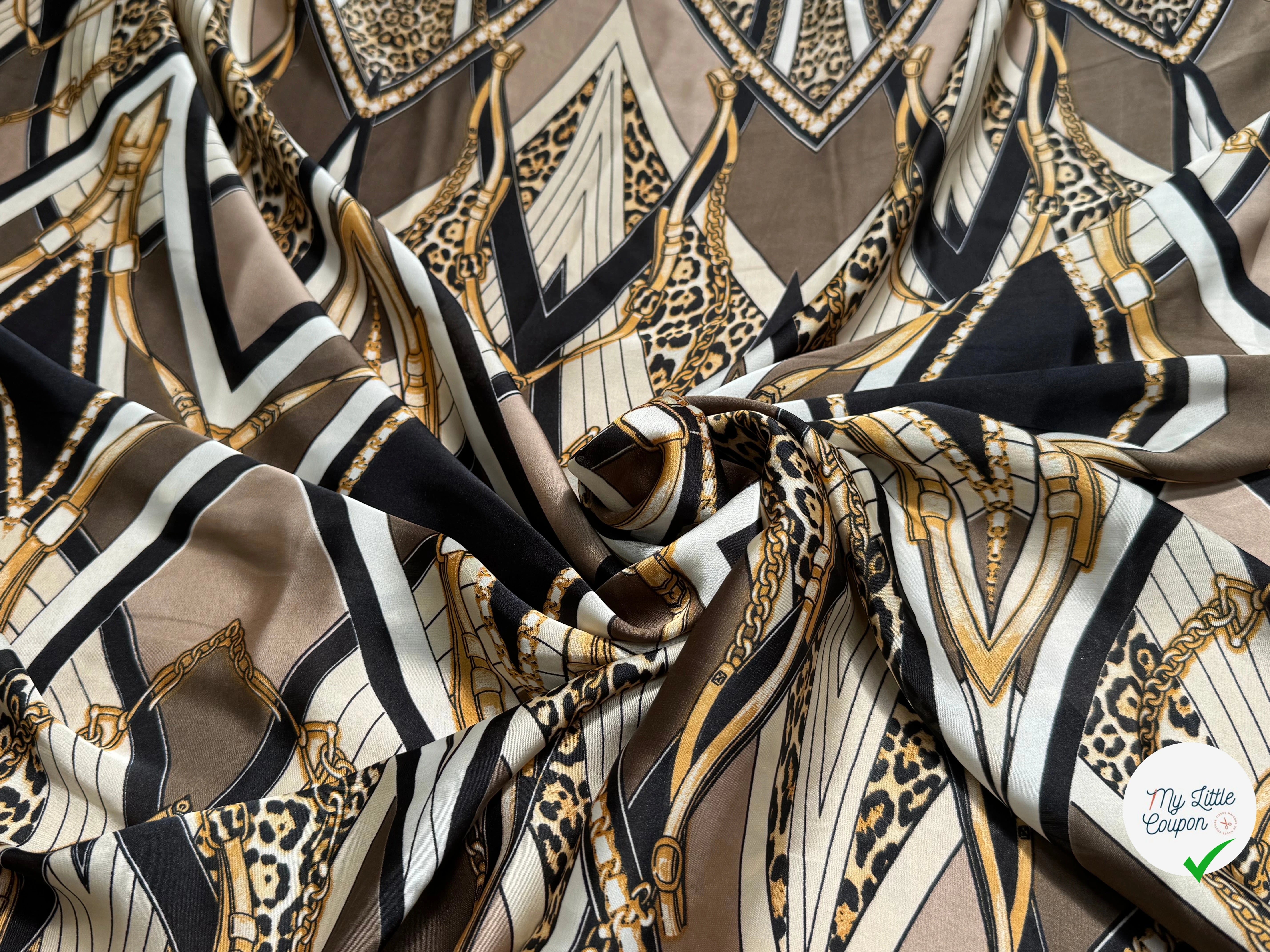 SATIN FLUIDE STYLE BAROQUE MARRON DORÉ - My Little Coupon
