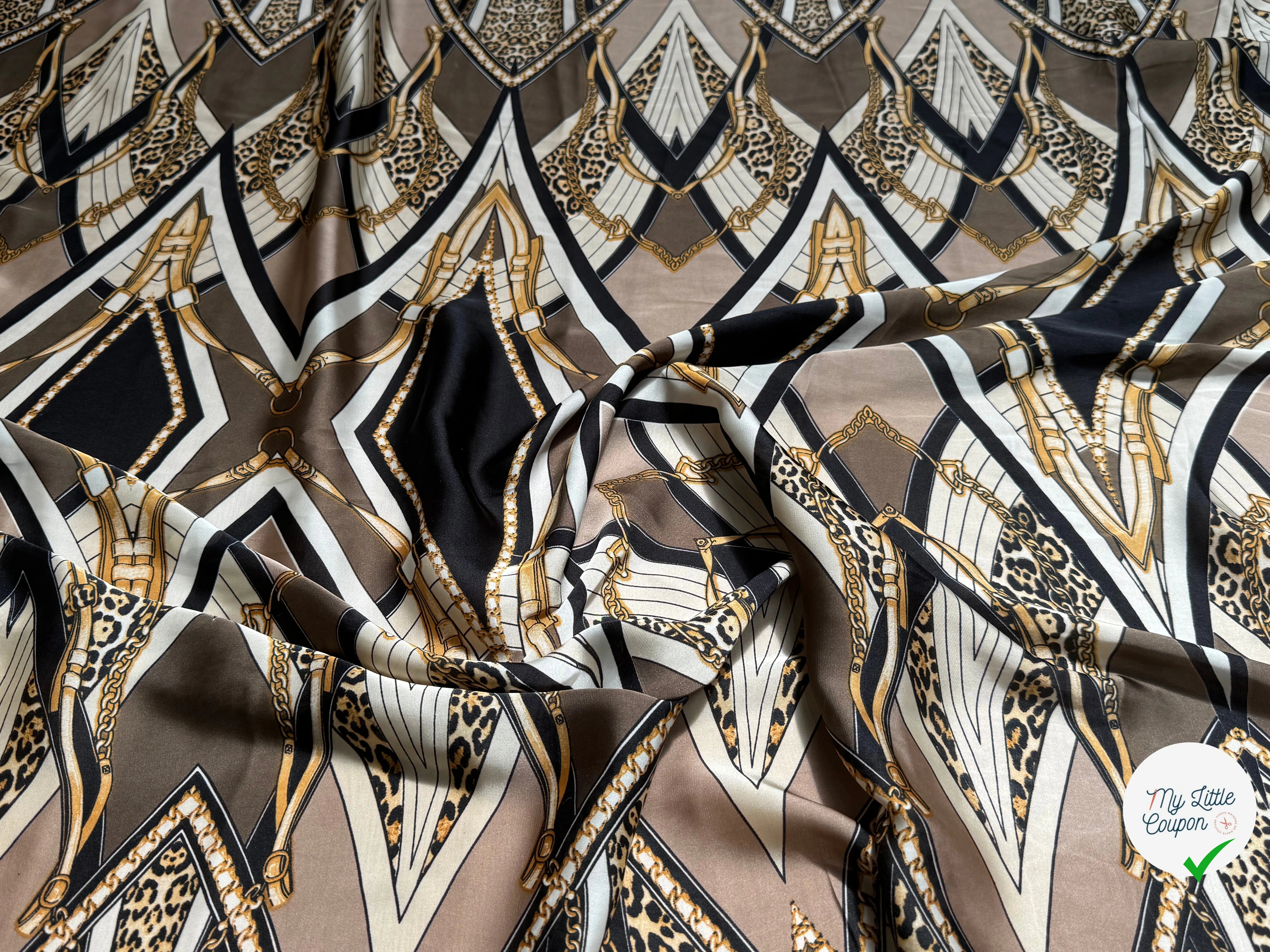 SATIN FLUIDE STYLE BAROQUE MARRON DORÉ - My Little Coupon