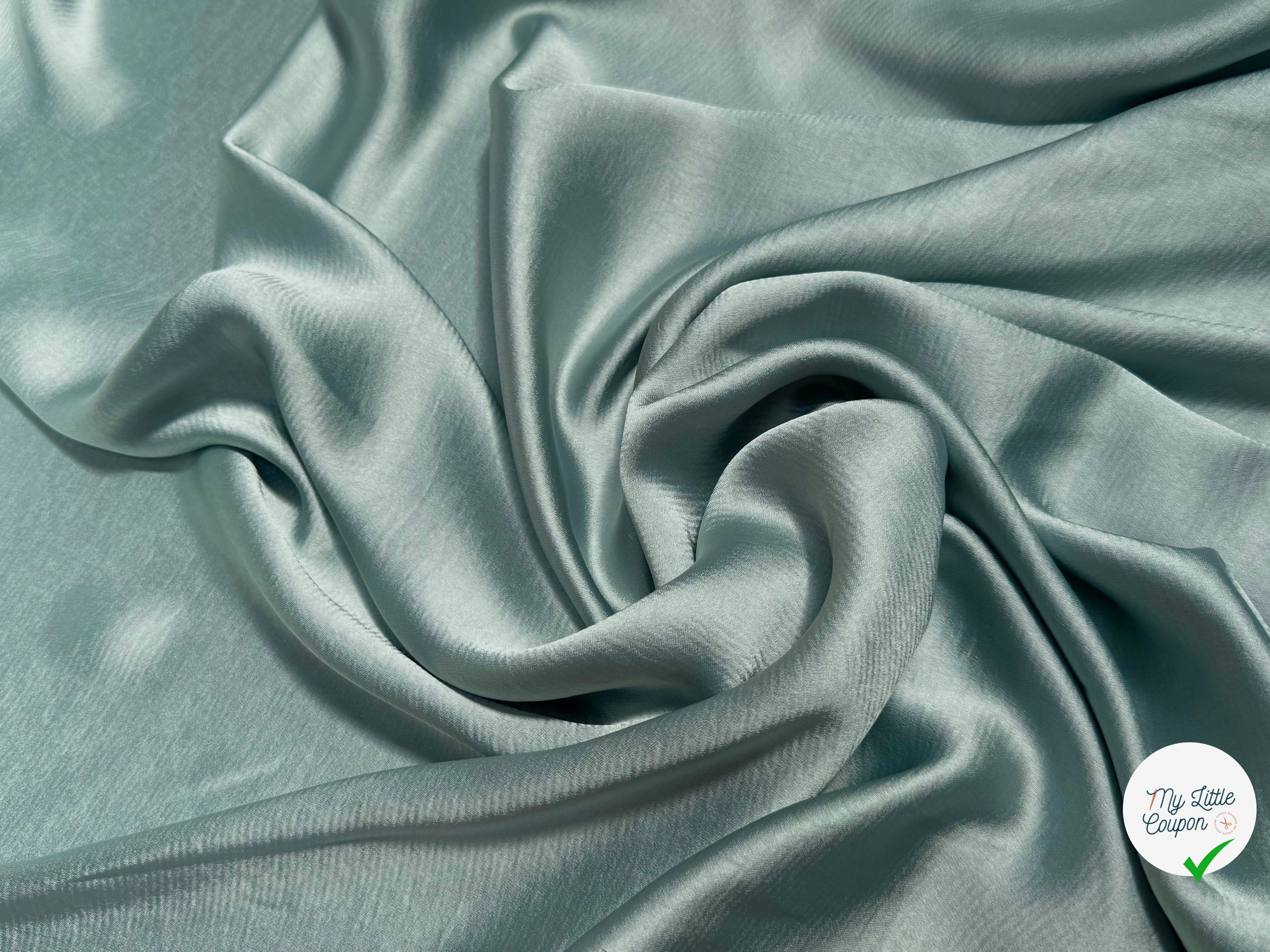 SATIN FLUIDE VERT D'EAU SUPERBE TOMBÉ - My Little Coupon