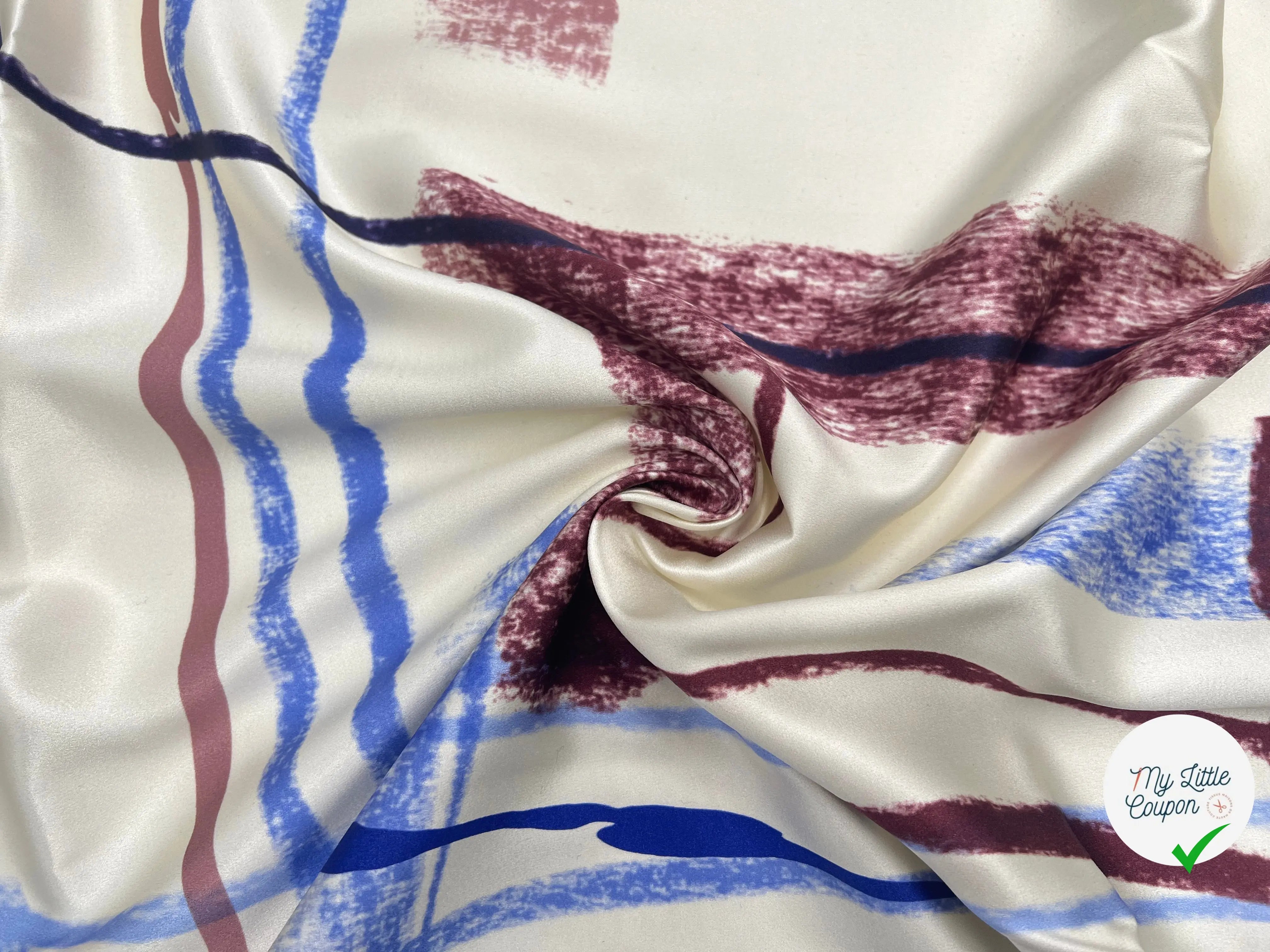 SATIN GÉOMÉTRIQUE PAINTING PRINT - My Little Coupon - tissu - coudre