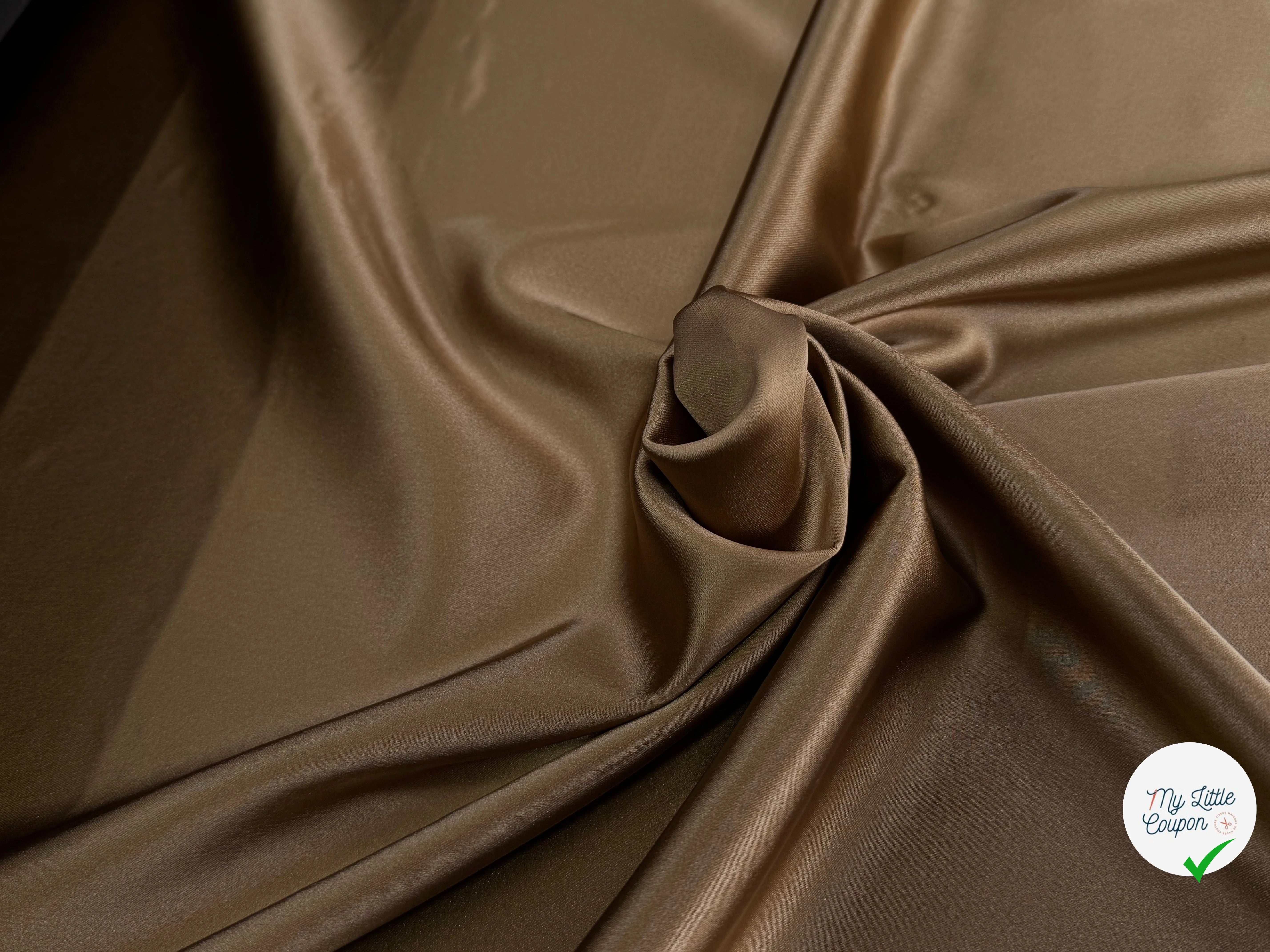 SATIN LOURD EXTRÈMEMENT DOUX TENUE LOURDE MARRON DORÉ - My Little Coupon