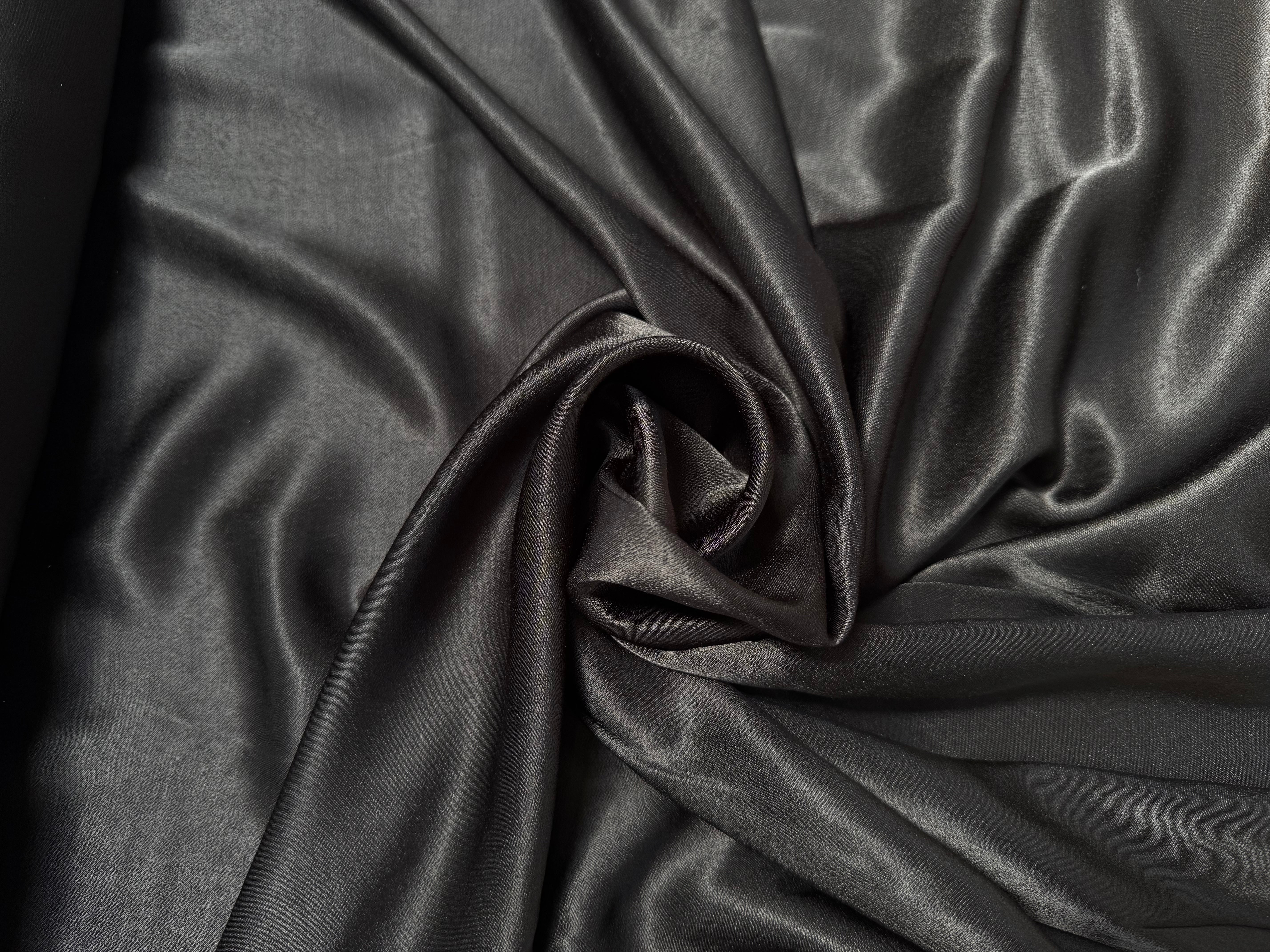 SATIN LOURD NOIR UNI - My Little Coupon