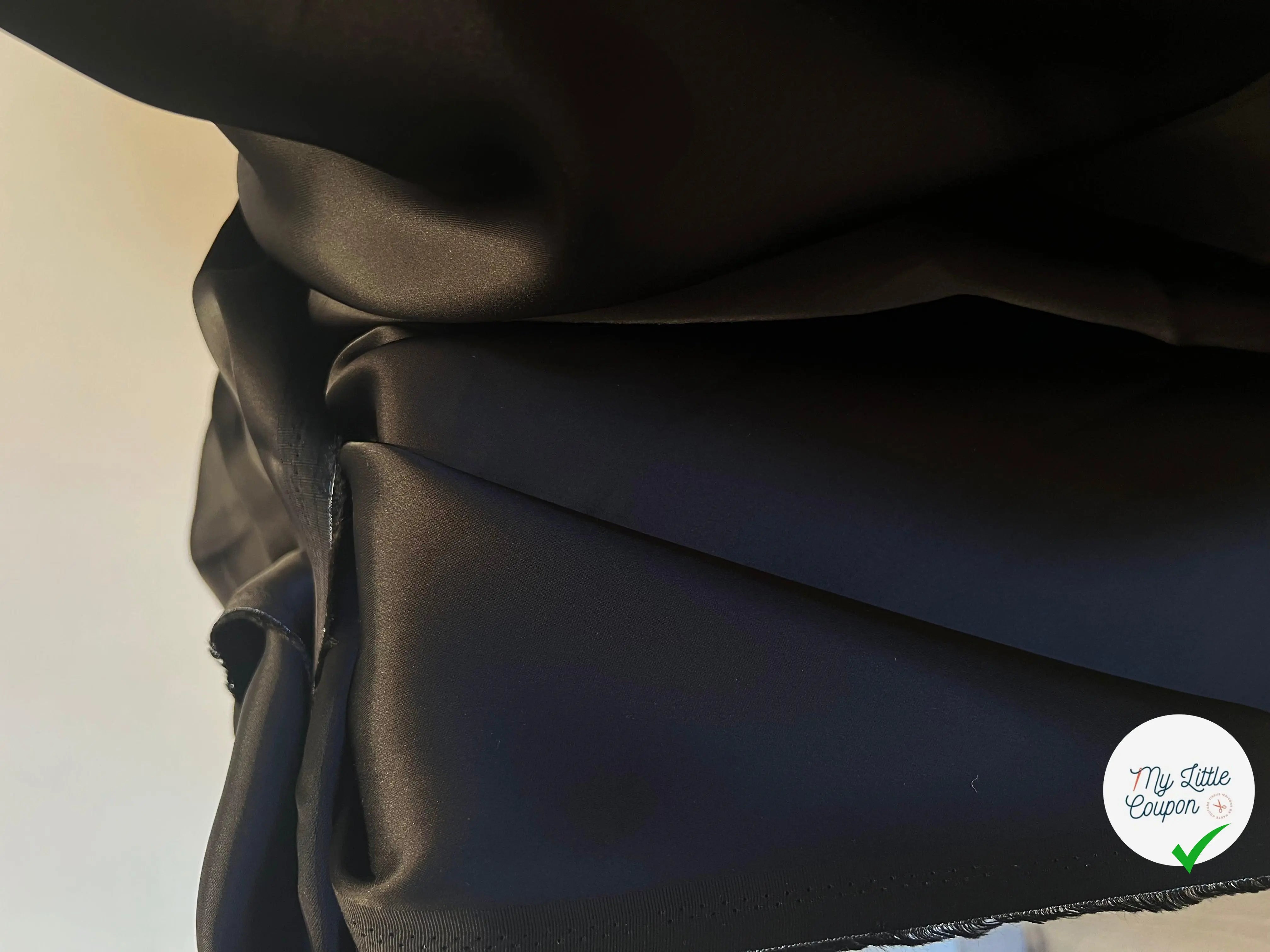 SATIN LOURD VISCOSE NOIR EXTENSIBLE - My Little Coupon - tissu - coudre
