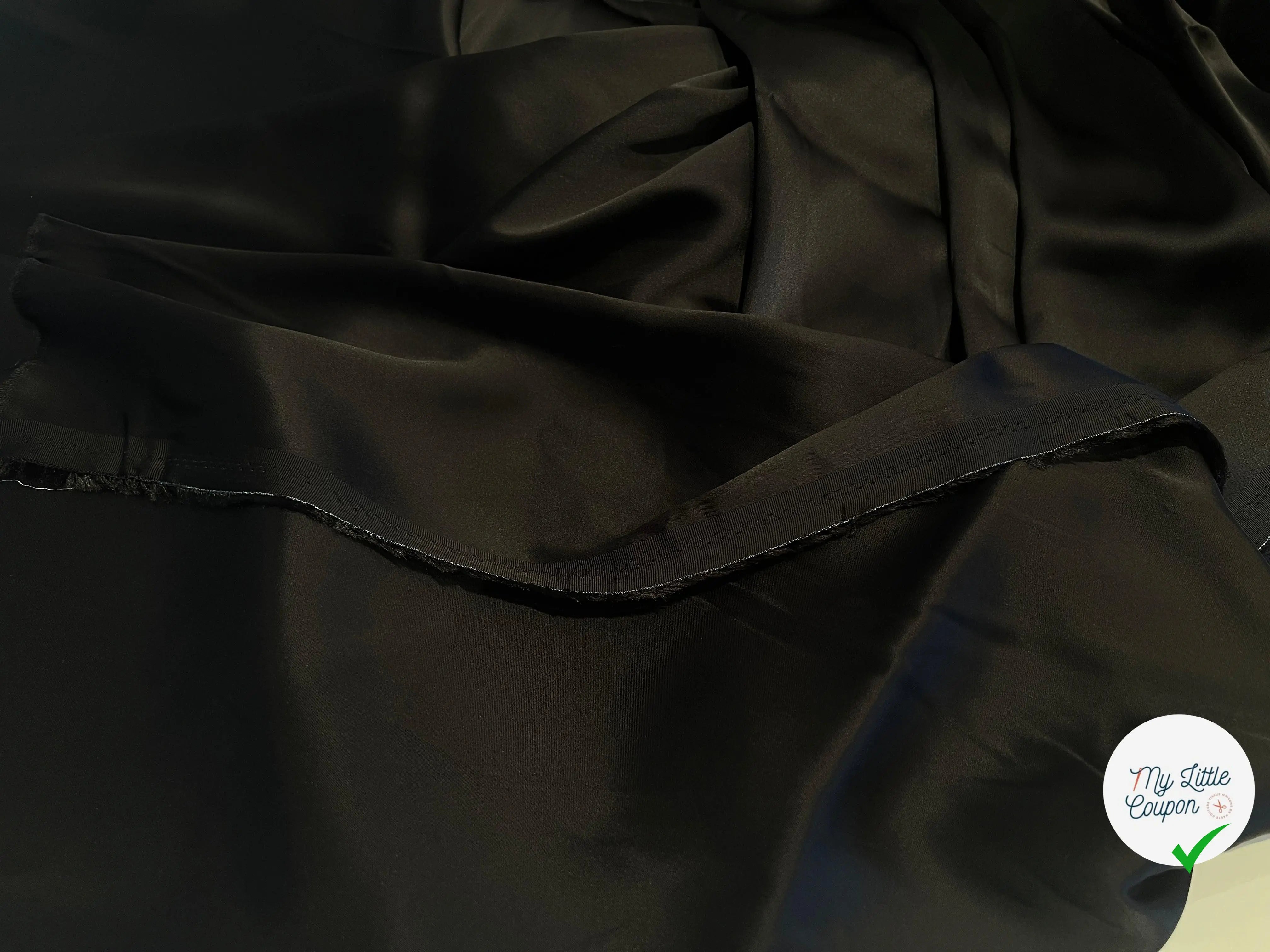 SATIN LOURD VISCOSE NOIR EXTENSIBLE - My Little Coupon - tissu - coudre