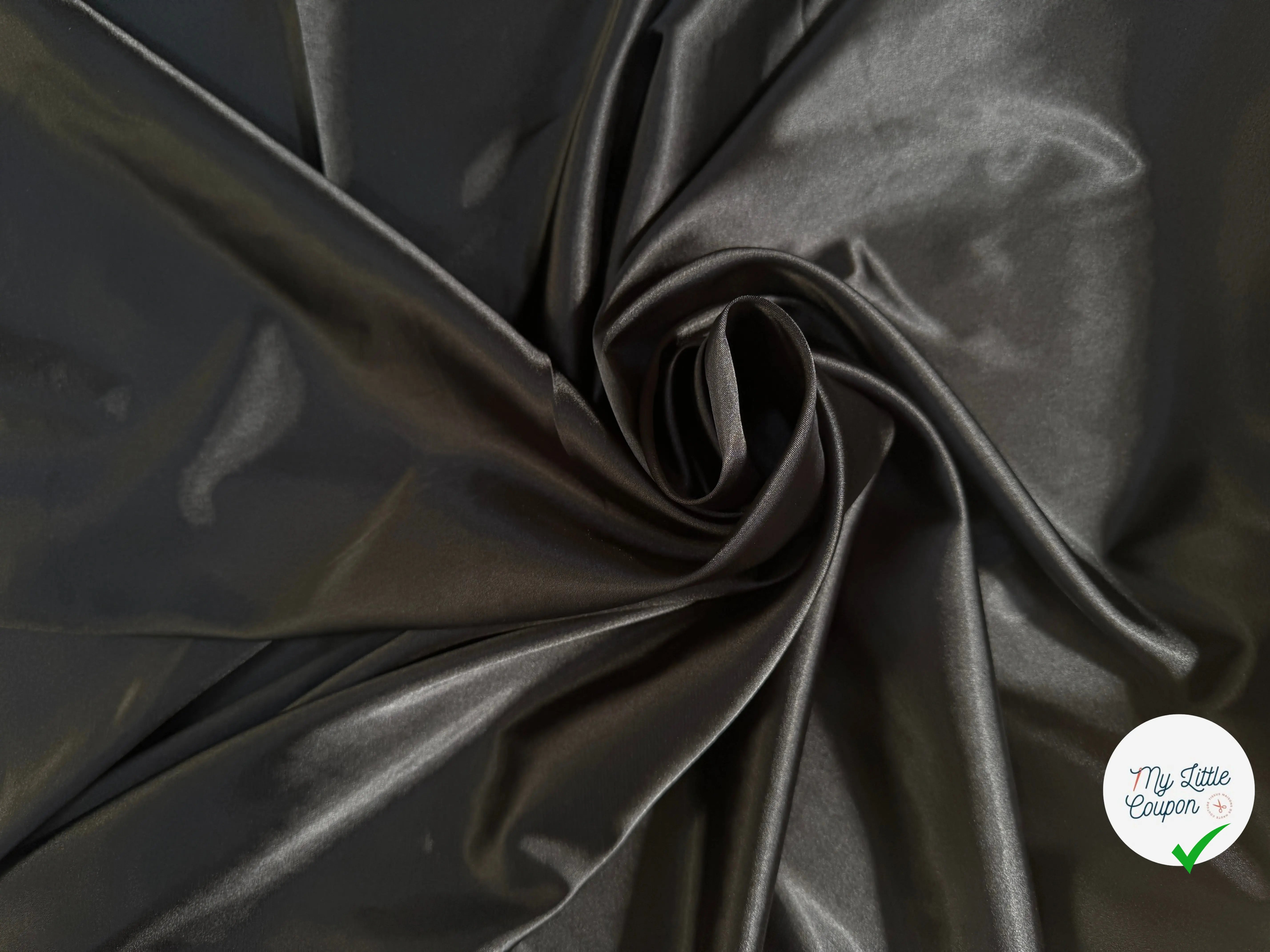 SATIN NOIR PEAU DE PÊCHE STRETCH - My Little Coupon