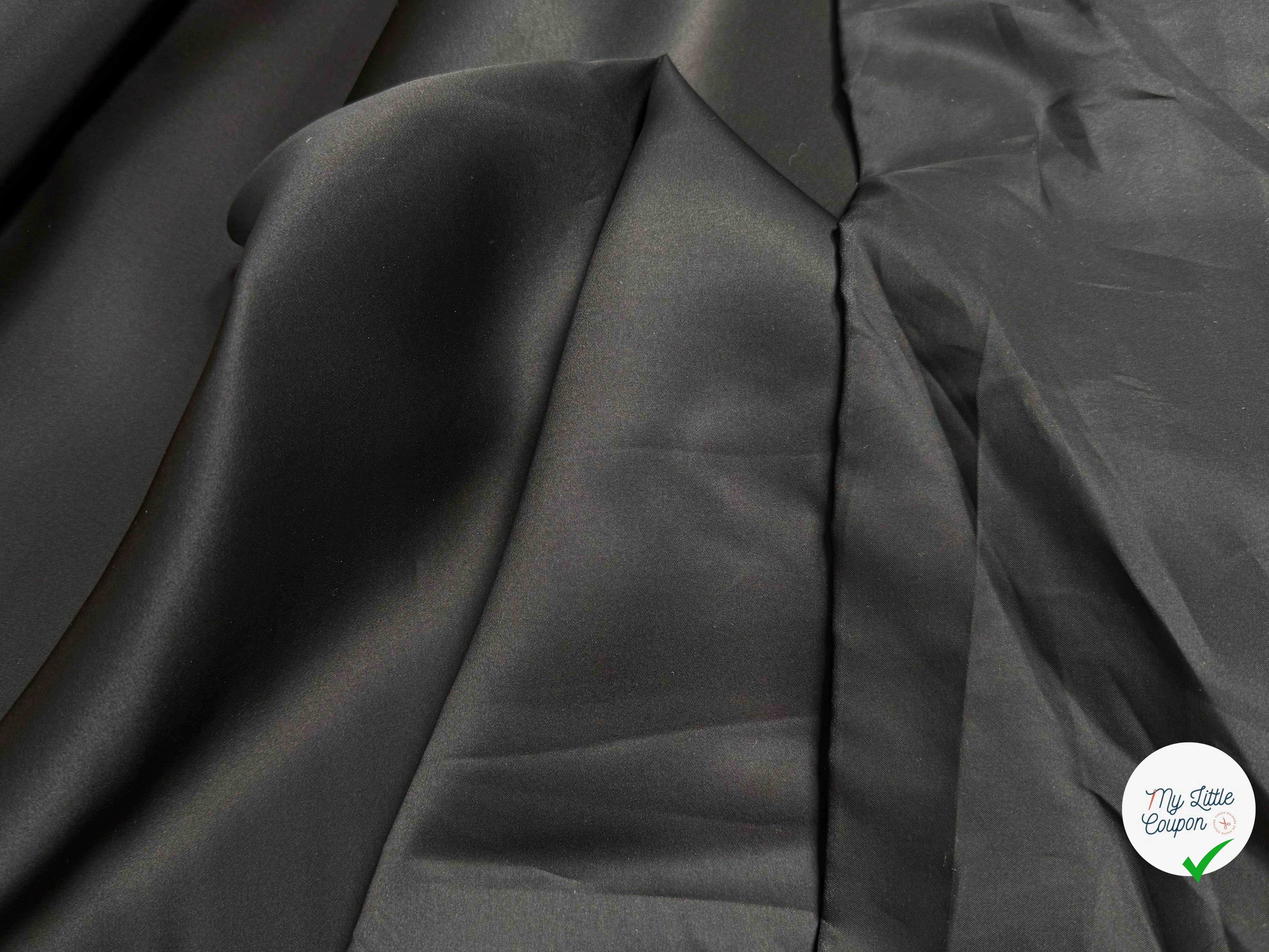 SATIN ORGANZA DE SOIE TRÈS BELLE DENSITÉ NOIR - My Little Coupon