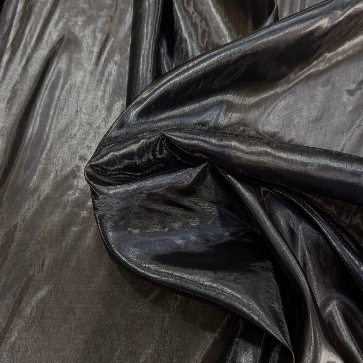 SATIN ORGANZA ULTRA LISSE FLUIDE NOIR EFFET HUILÉ - My Little Coupon