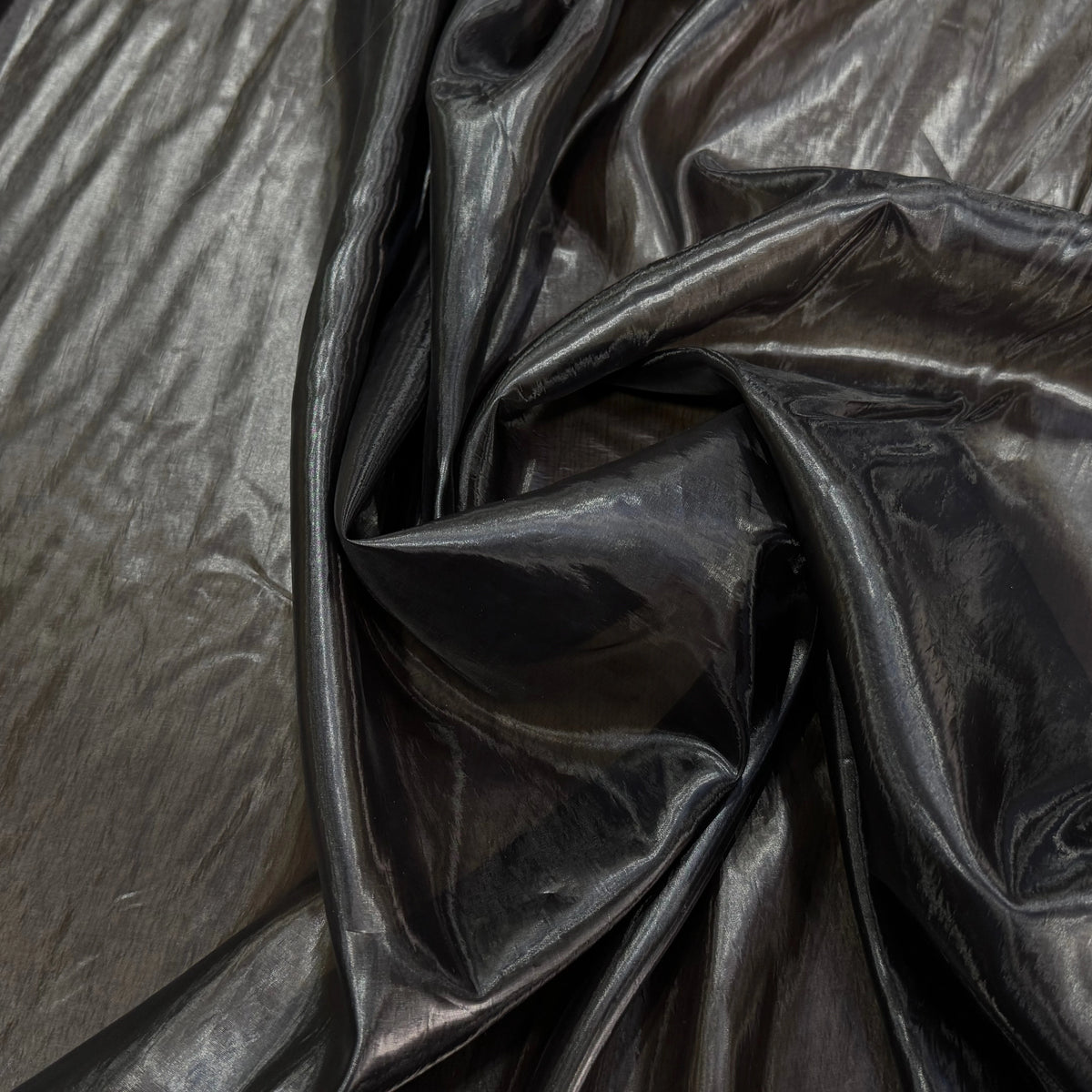 SATIN ORGANZA ULTRA LISSE FLUIDE NOIR EFFET HUILÉ - My Little Coupon
