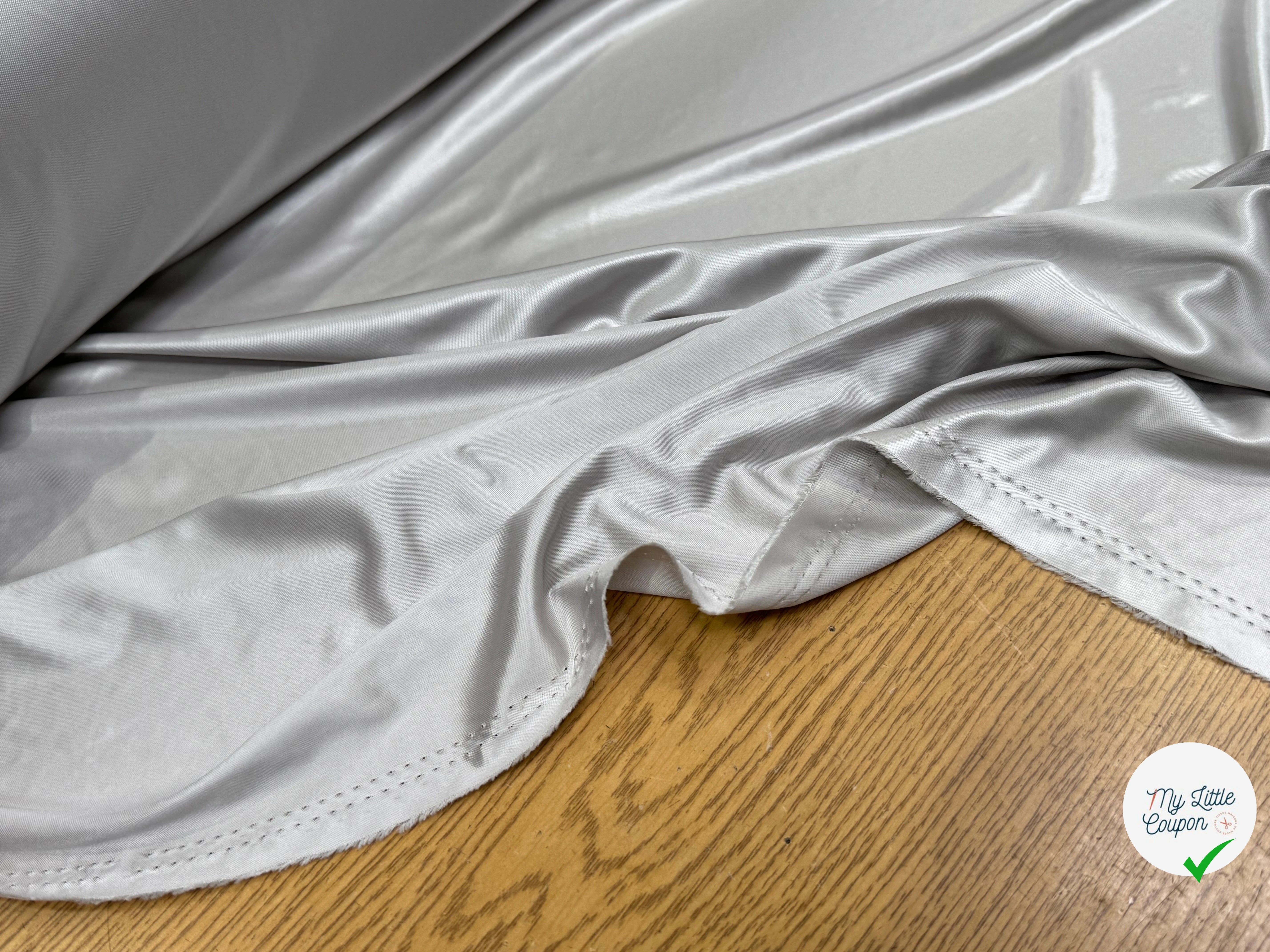 SATIN PEAU DE PÊCHE DOUBLE FACE ULTRA SOUPLE ARGENTÉ JAPAN - My Little Coupon
