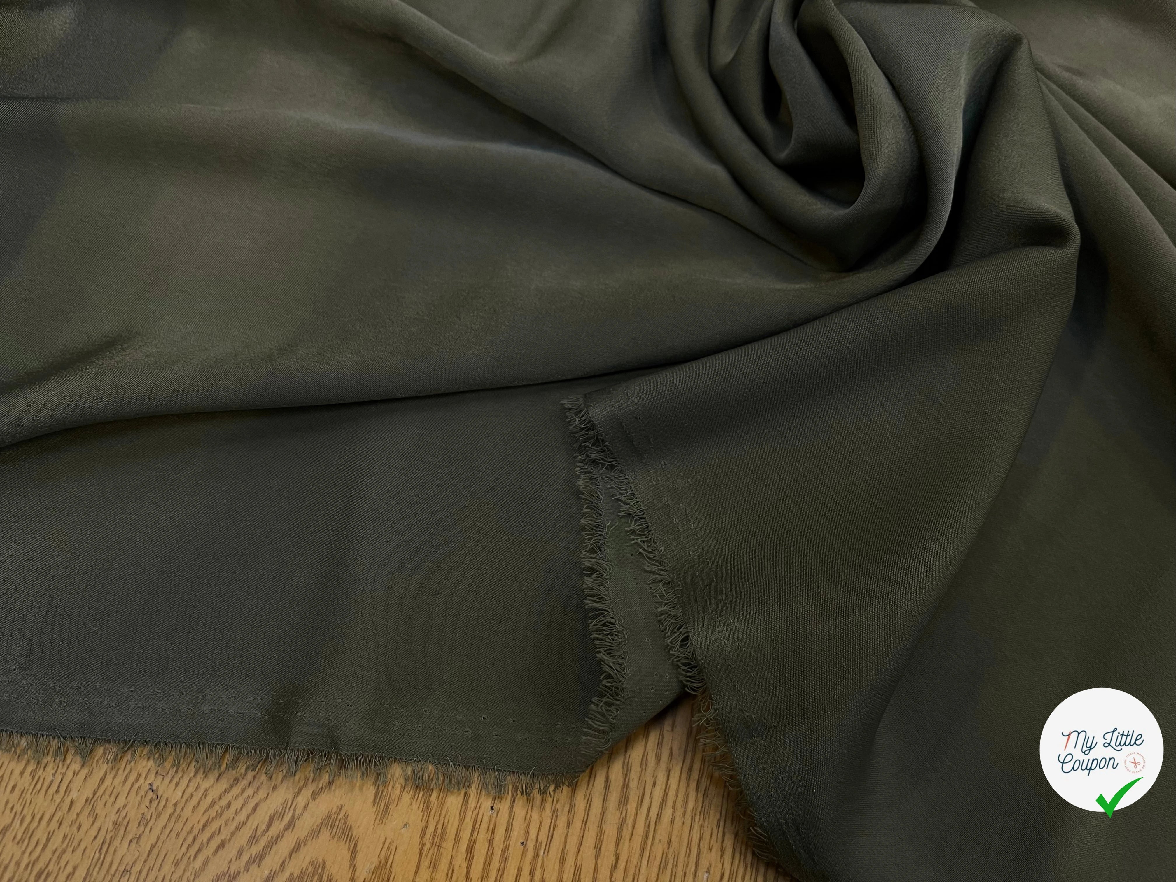 SATIN PEAU DE PÊCHE FLUIDE VERT KAKI - My Little Coupon