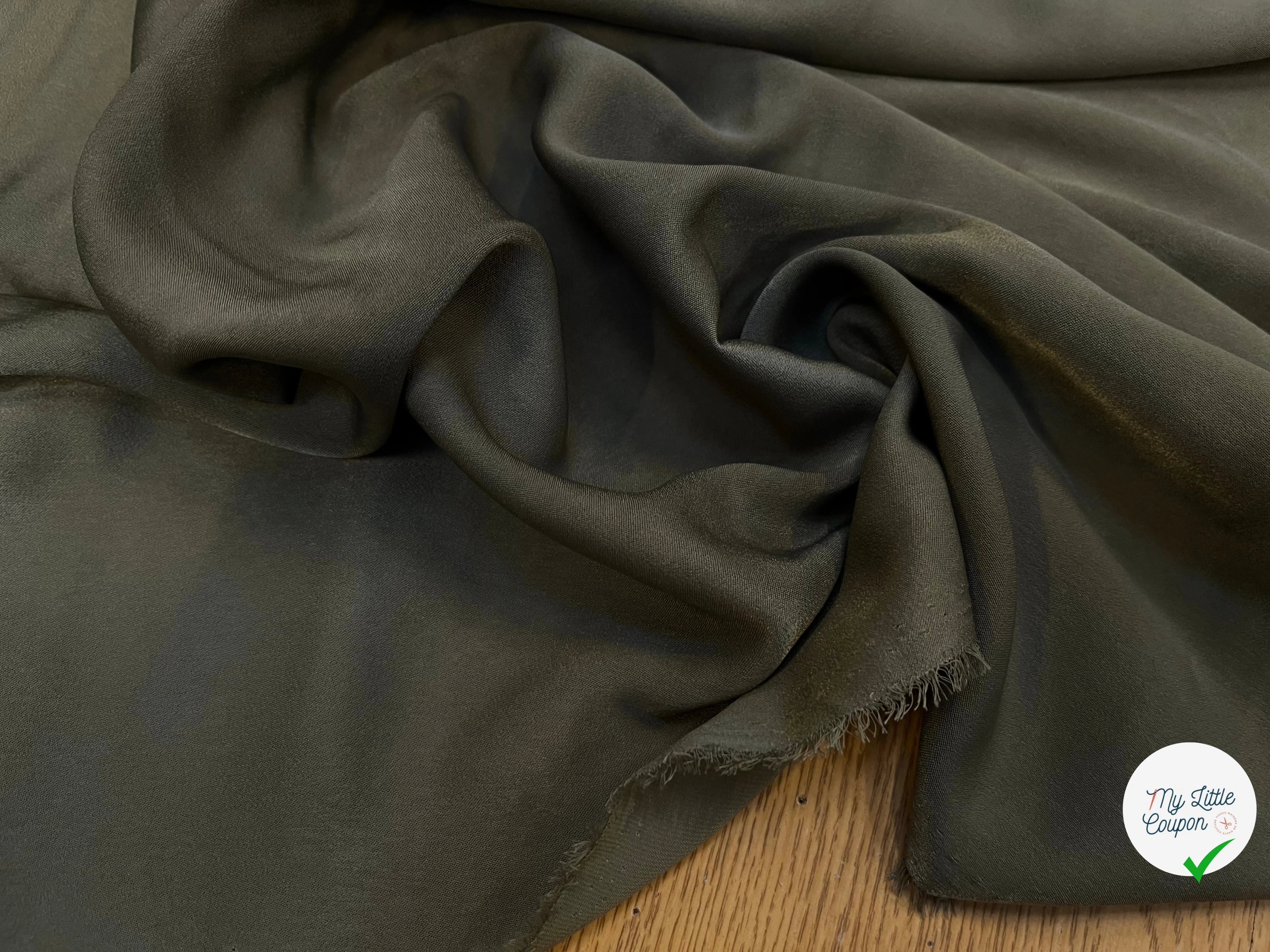 SATIN PEAU DE PÊCHE FLUIDE VERT KAKI - My Little Coupon