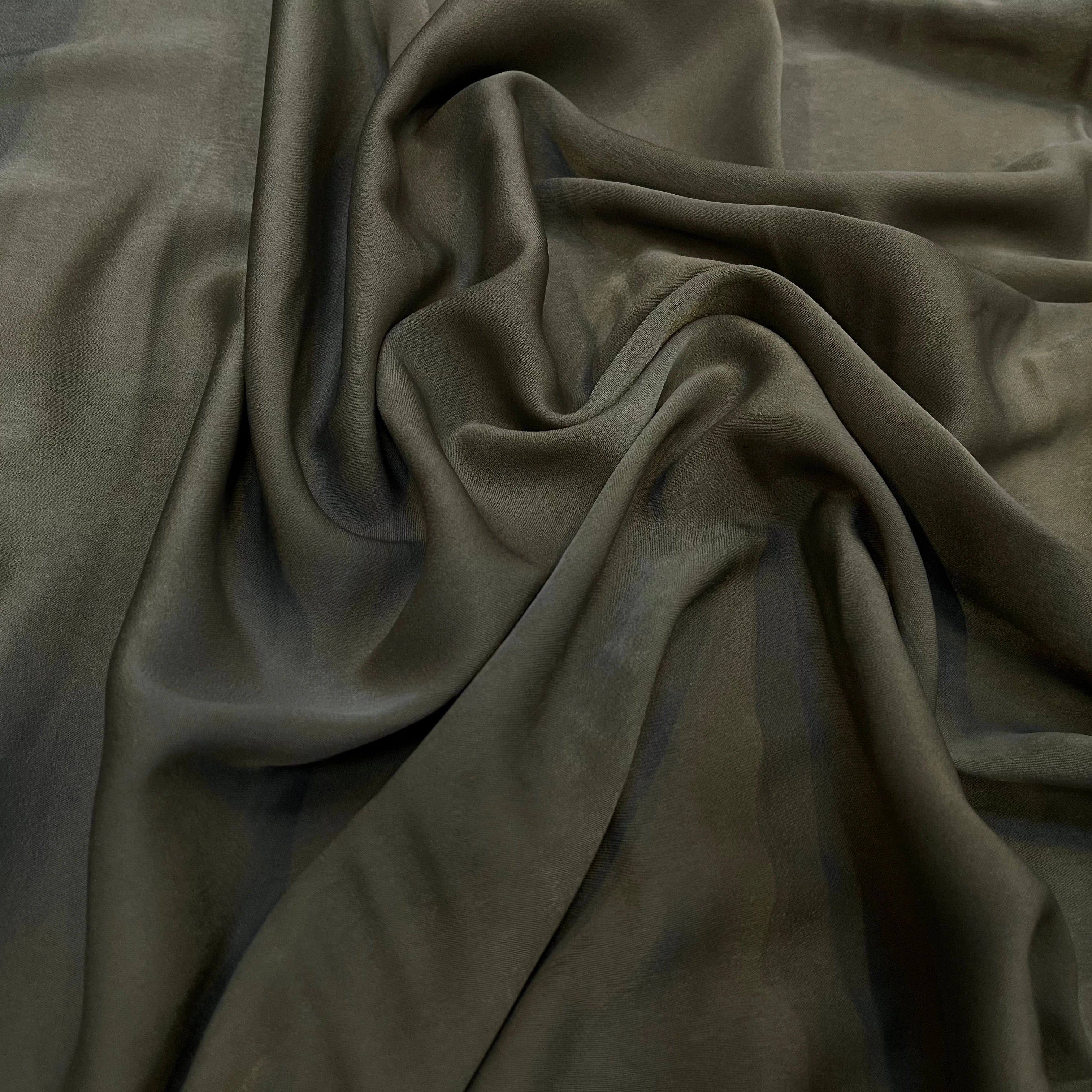 SATIN PEAU DE PÊCHE FLUIDE VERT KAKI - My Little Coupon