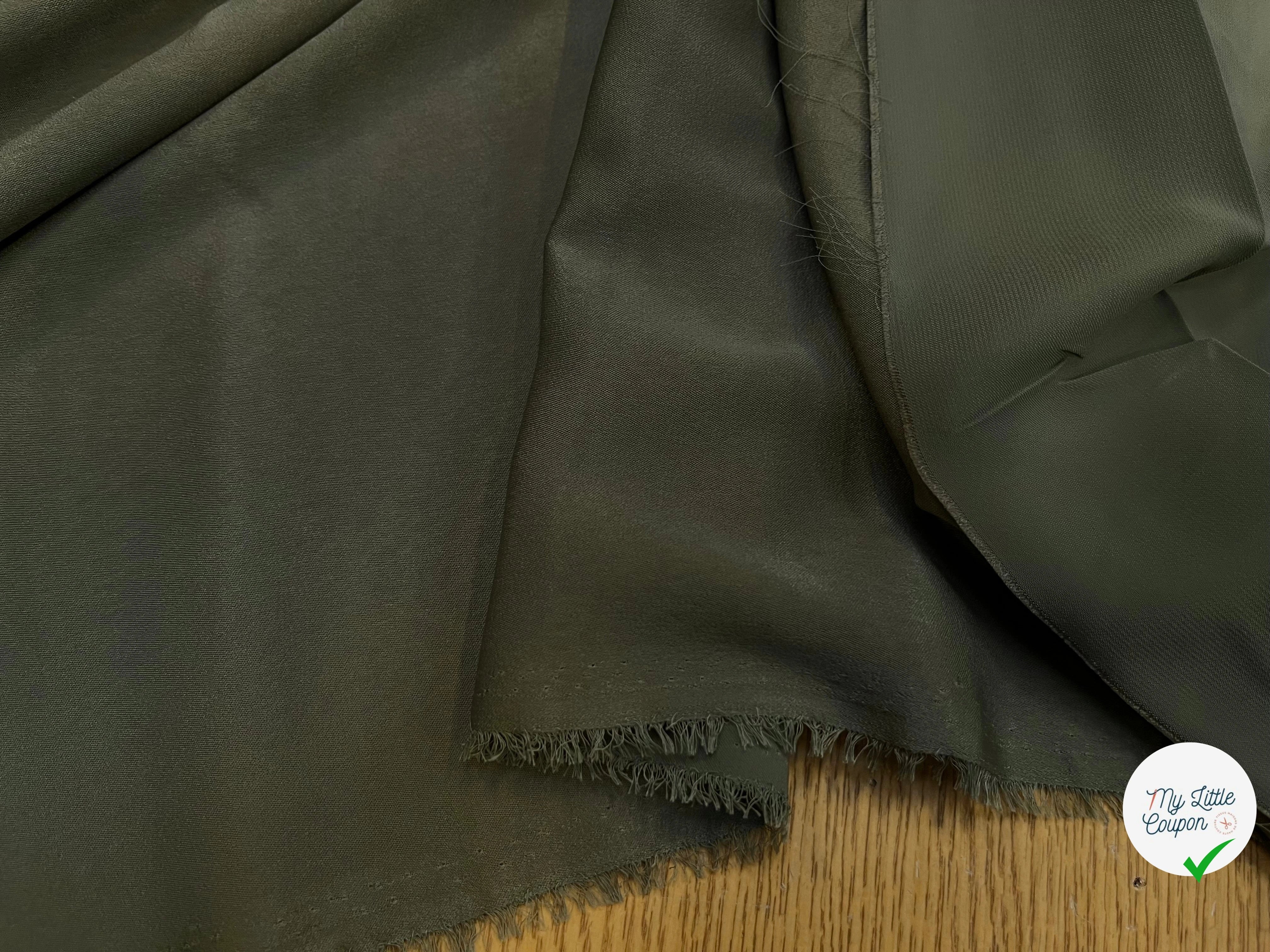 SATIN PEAU DE PÊCHE FLUIDE VERT KAKI - My Little Coupon