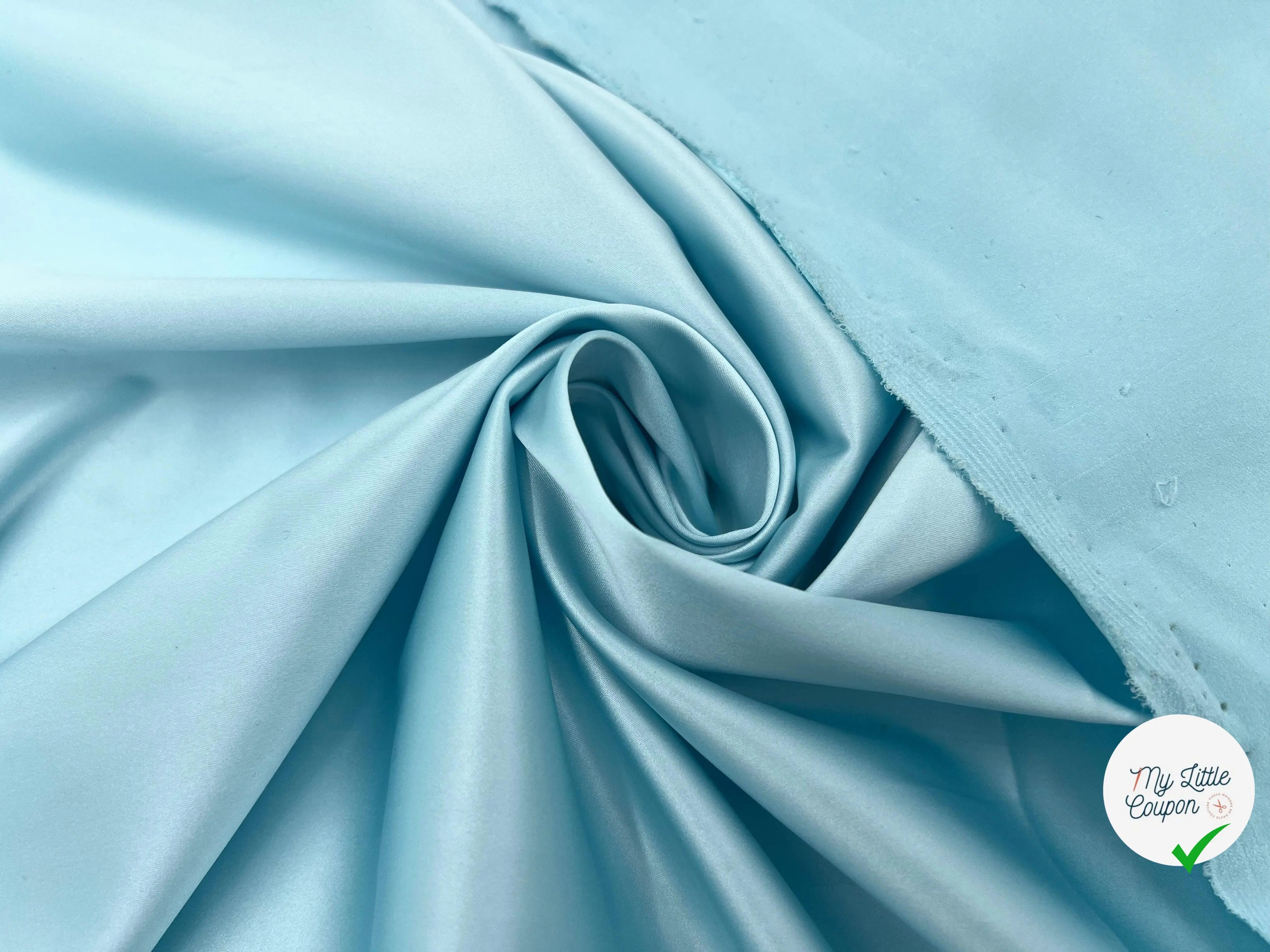 SATIN POLYESTER STRETCH AQUA COUTURE - My Little Coupon - tissu - coudre