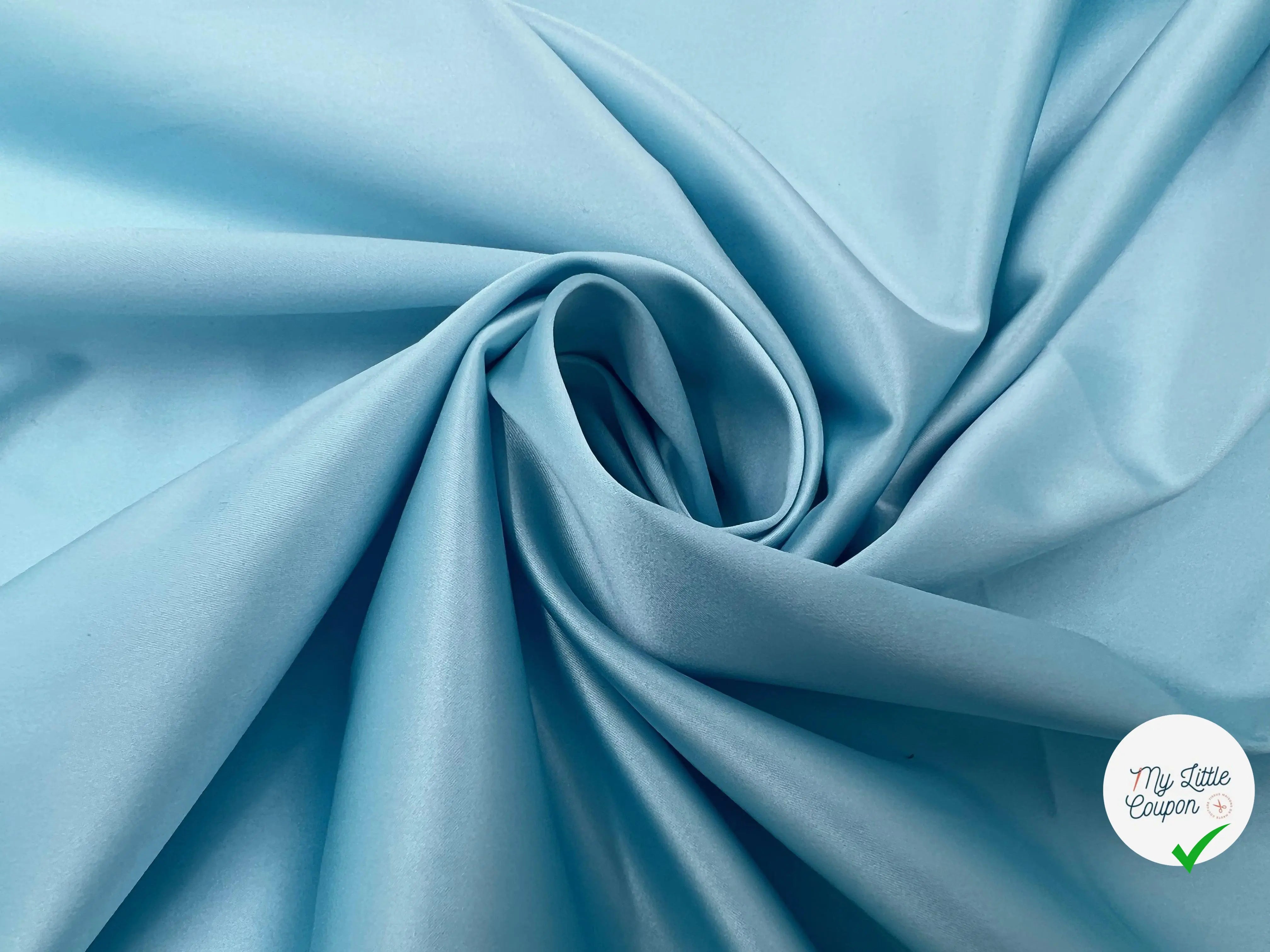 SATIN POLYESTER STRETCH AQUA COUTURE - My Little Coupon - tissu - coudre