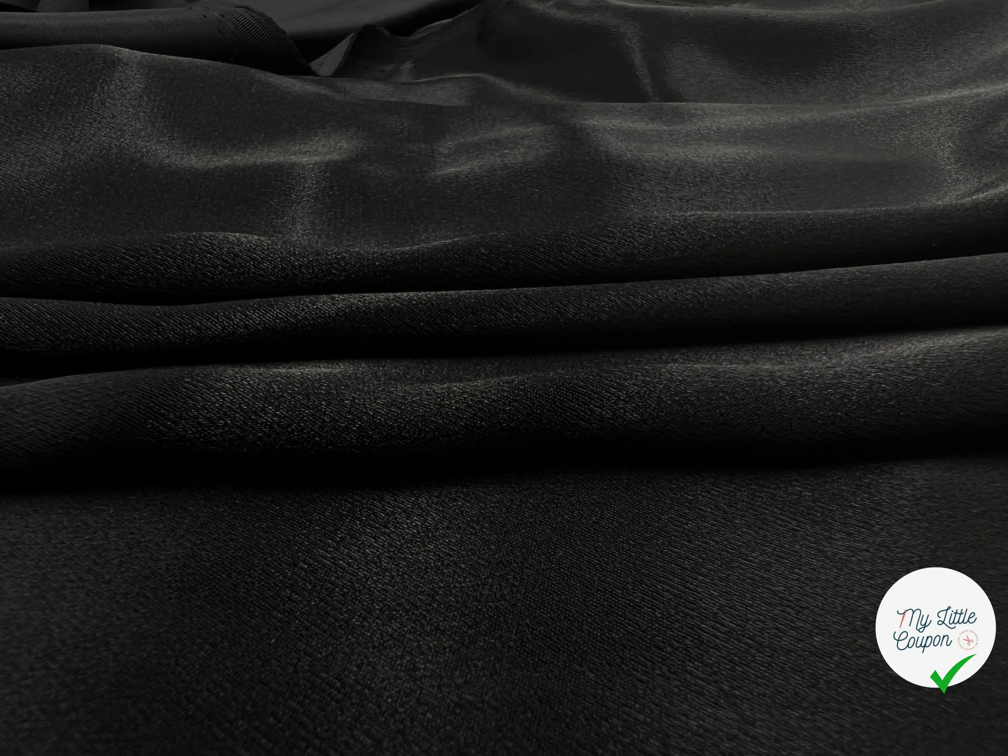 SATIN RICHE NOIR STRETCH - My Little Coupon - tissu - coudre