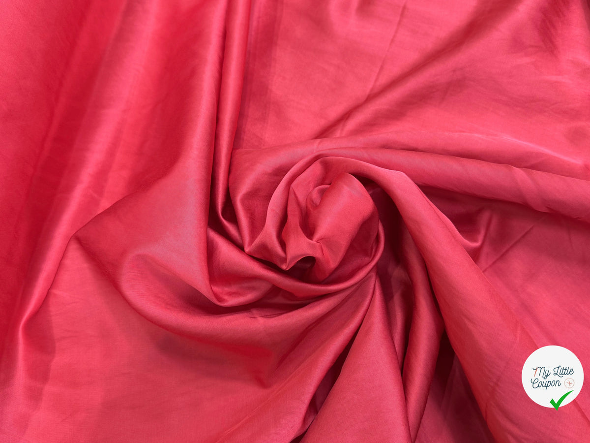 SATIN ROSE PÊCHE MÉTALLISÉ VISCOSE ET COTON ULTRA BEAU - My Little Coupon