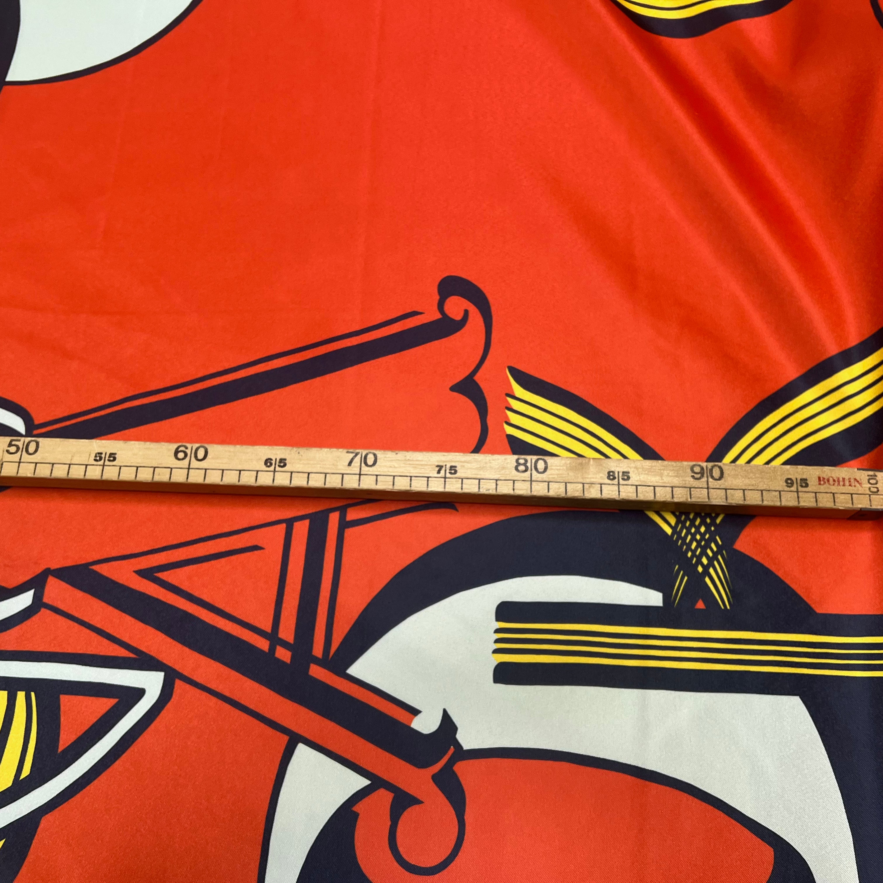 SATIN SERGÉ LOURD MIAMI POP ART ORANGE - My Little Coupon