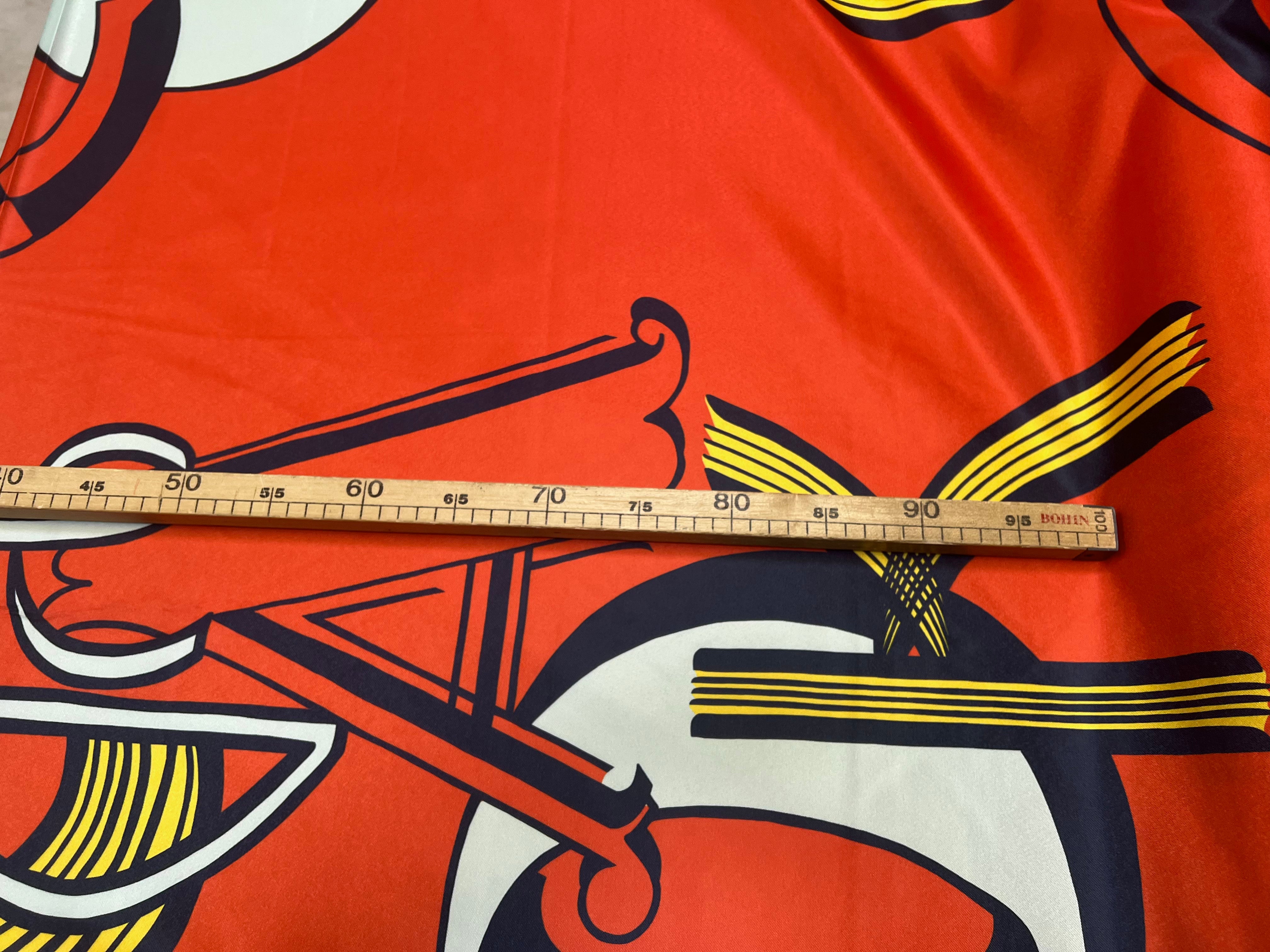 SATIN SERGÉ LOURD MIAMI POP ART ORANGE - My Little Coupon