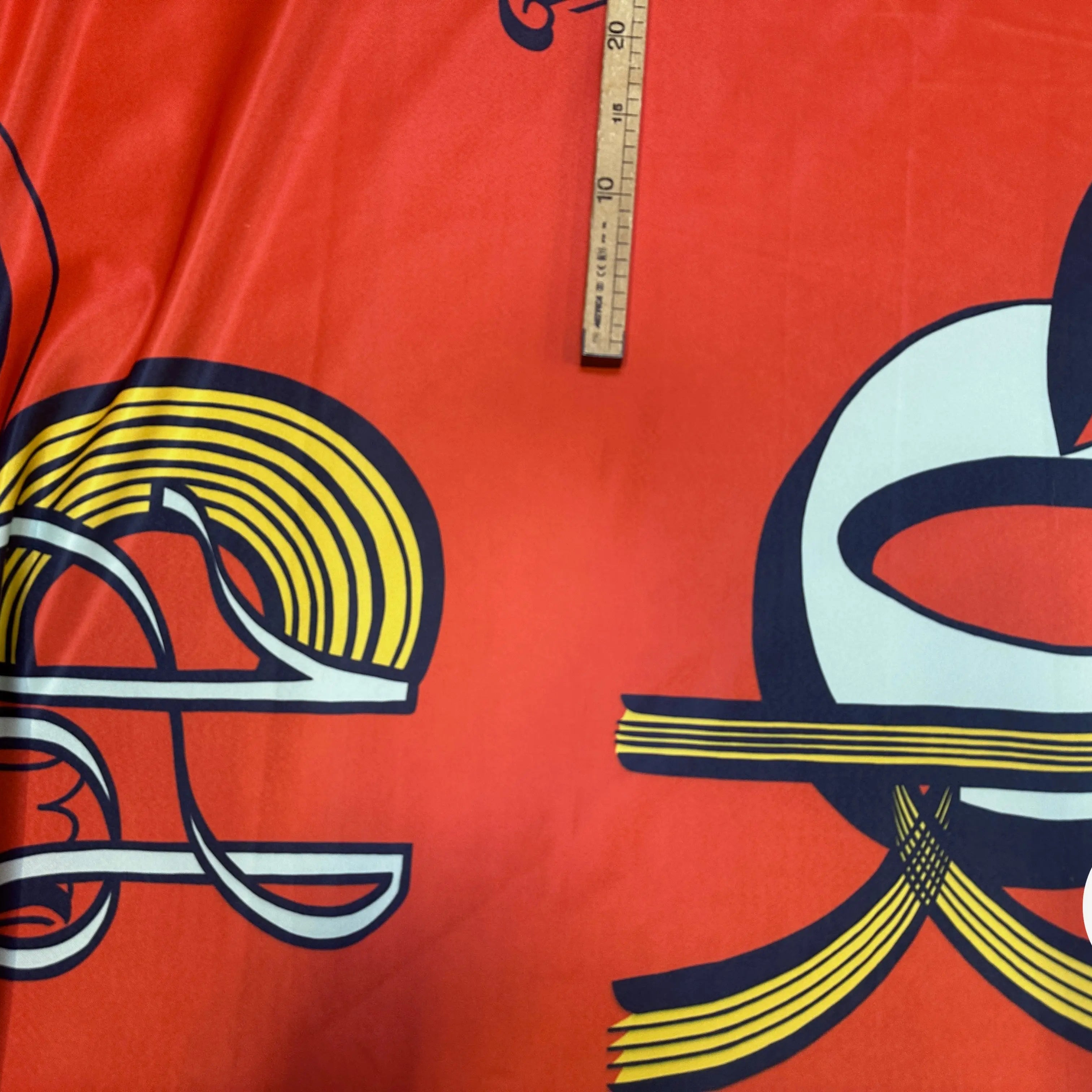 SATIN SERGÉ LOURD MIAMI POP ART ORANGE - My Little Coupon