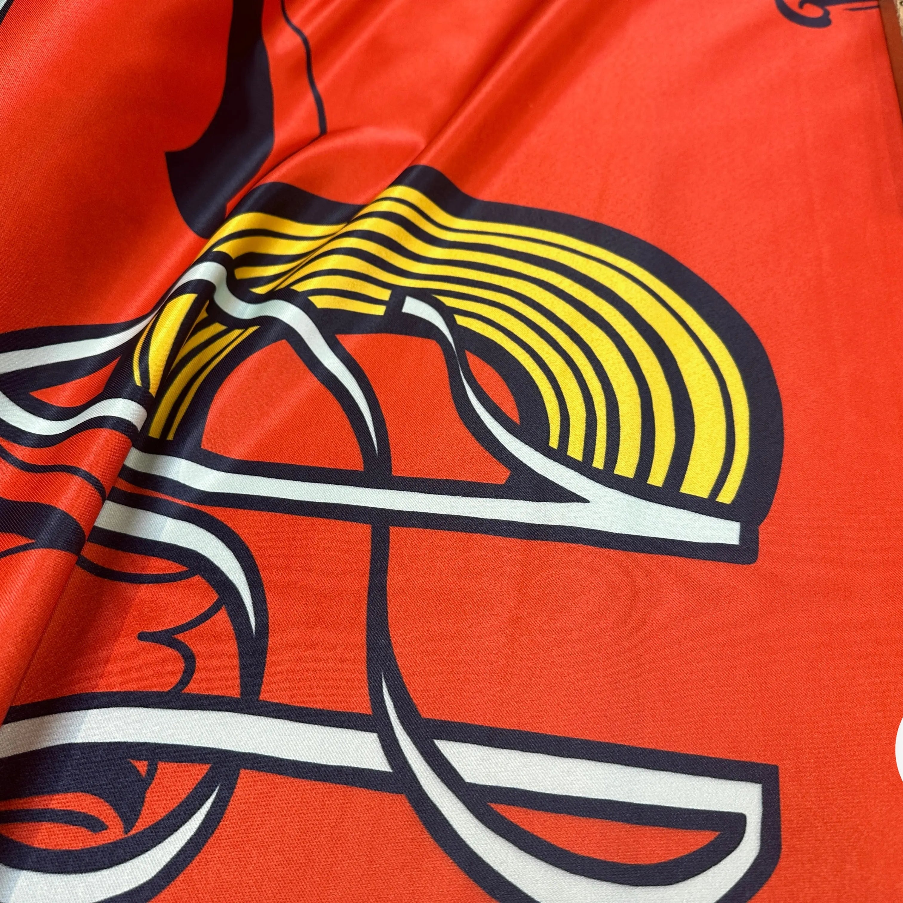 SATIN SERGÉ LOURD MIAMI POP ART ORANGE - My Little Coupon